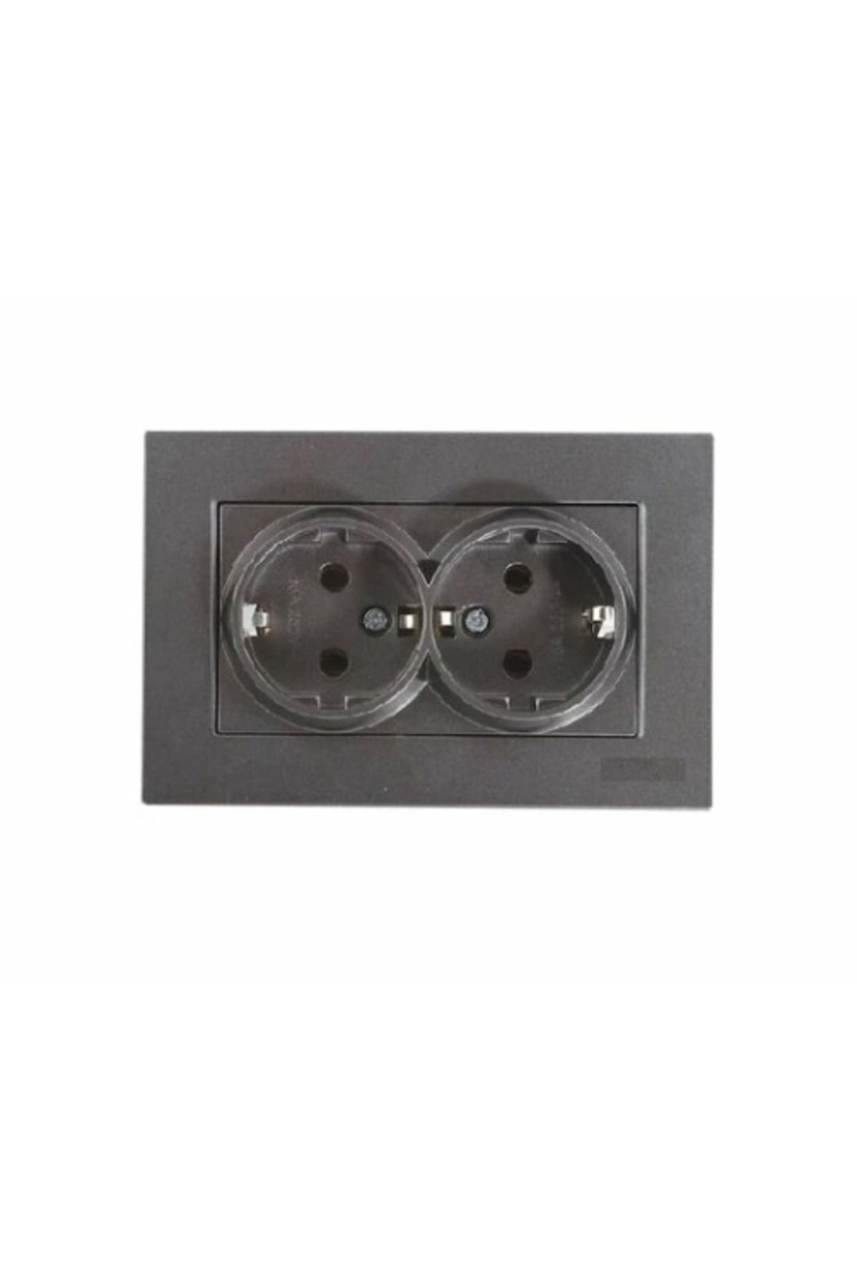 LiderGlobal-Smoked double grounded socket frame - compatible frame for socket and switch 2