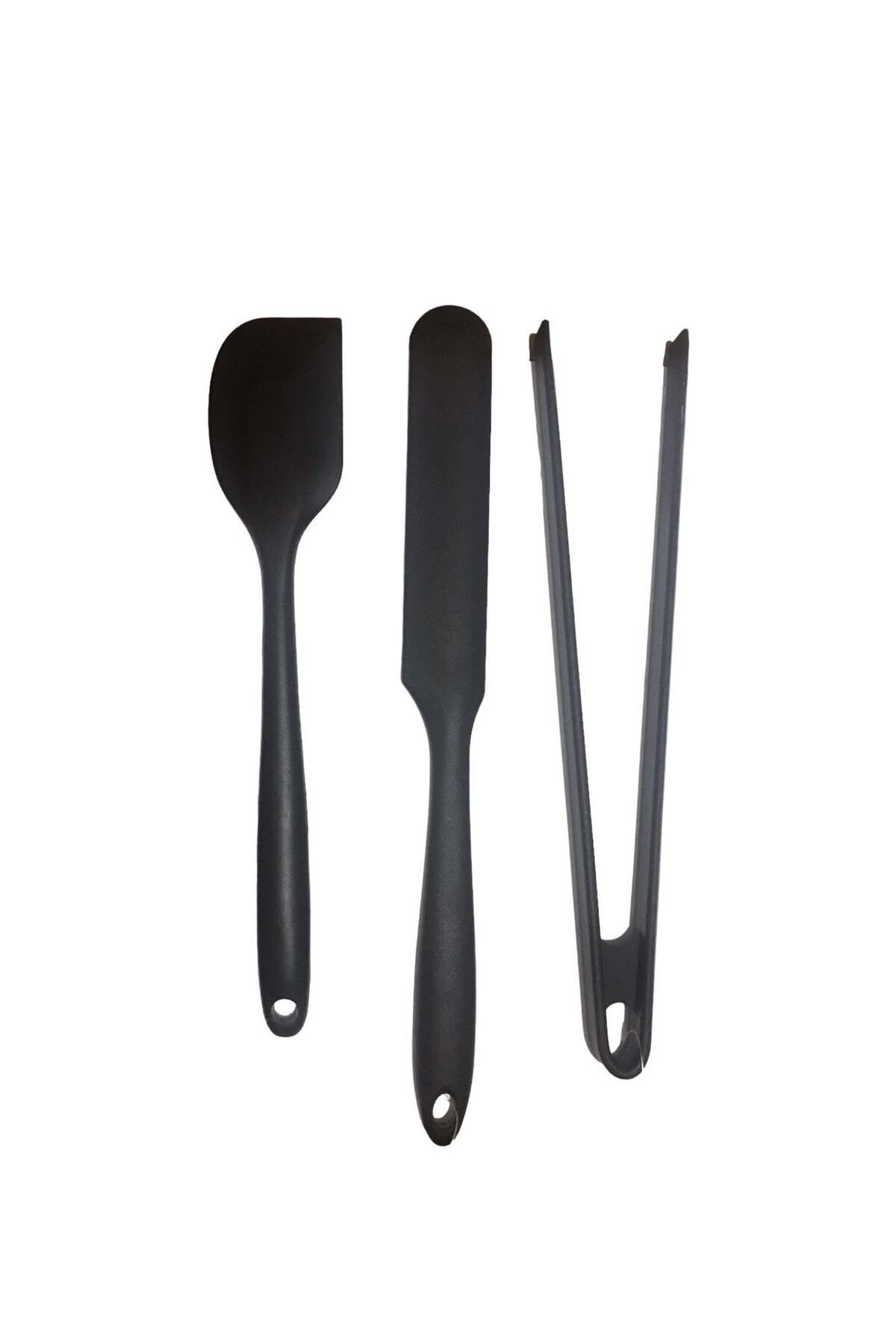 cephome güvenilir alışverişin adresi Isıya Dayanıklı Silikon Spatula Pasta Spatula Ve Maşa 3'lü Set