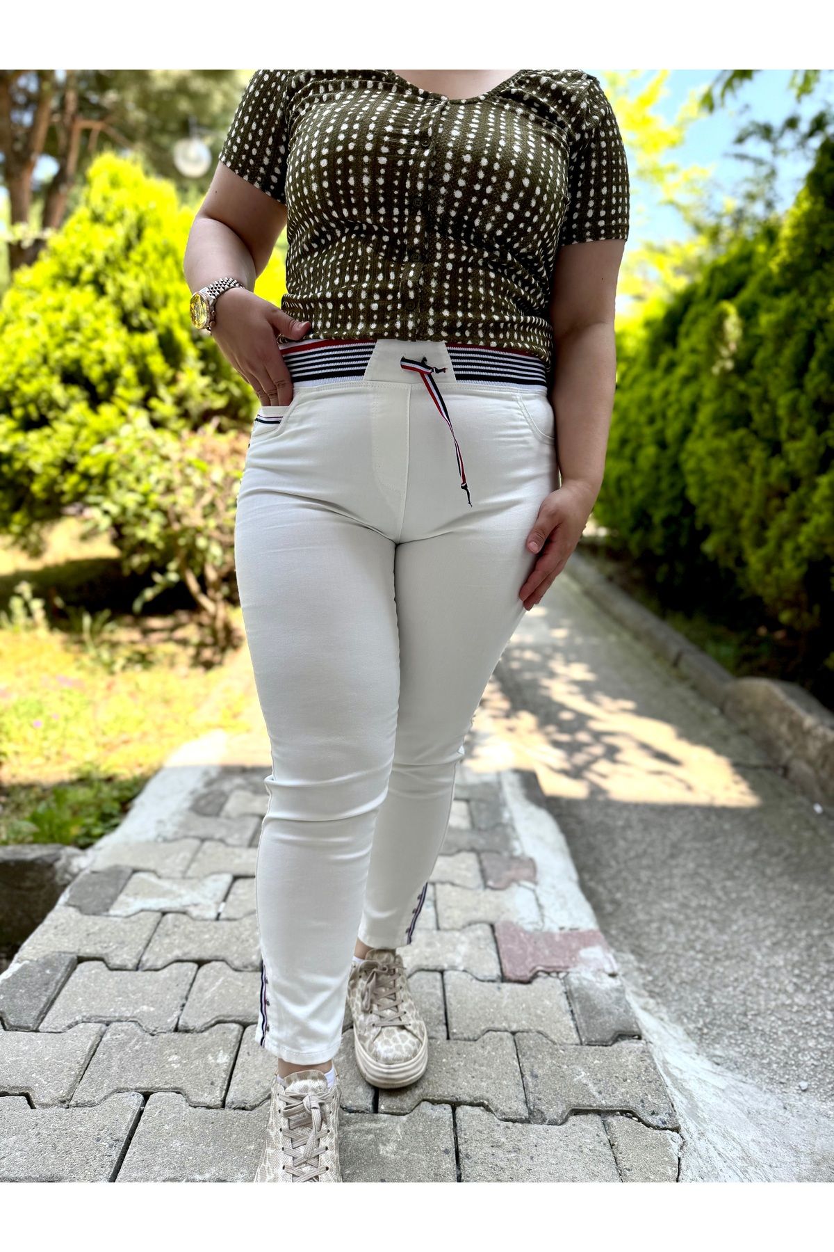 SEKBAN Büyük beden ribanalı pantolon