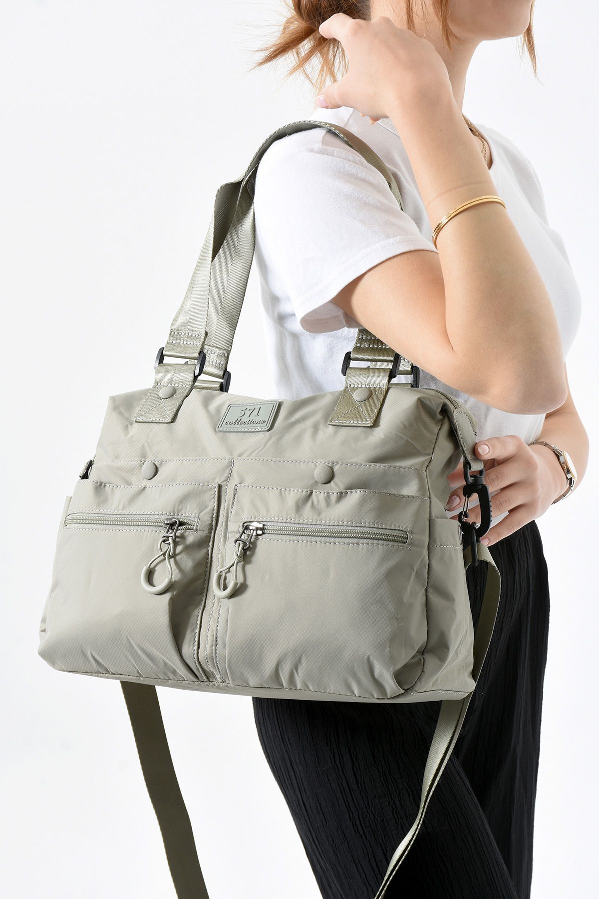 Çanta Trend 571 Collections Çanta Ultra Hafif Su Geçirmez Çok Cepli Omuz Çantası Haki (Model: 571-13-9M)