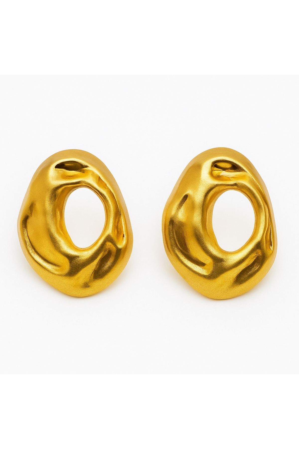 Vinya jewelry Gold Renk Tasarım Orta Boy Tasarım Küpe