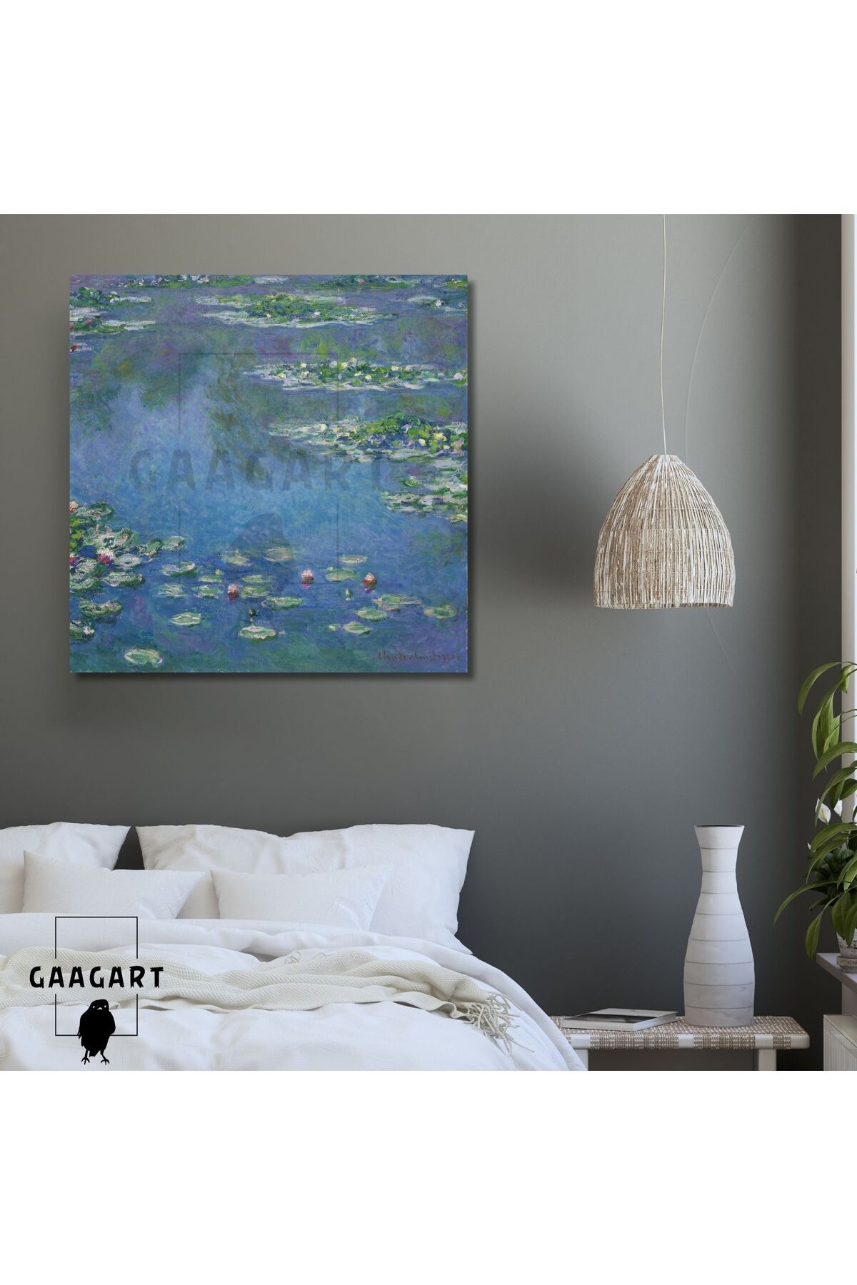 GAAGART Kare Kanvas Tablo Ünlü Eserler Claude Monet Water Lilies 1906