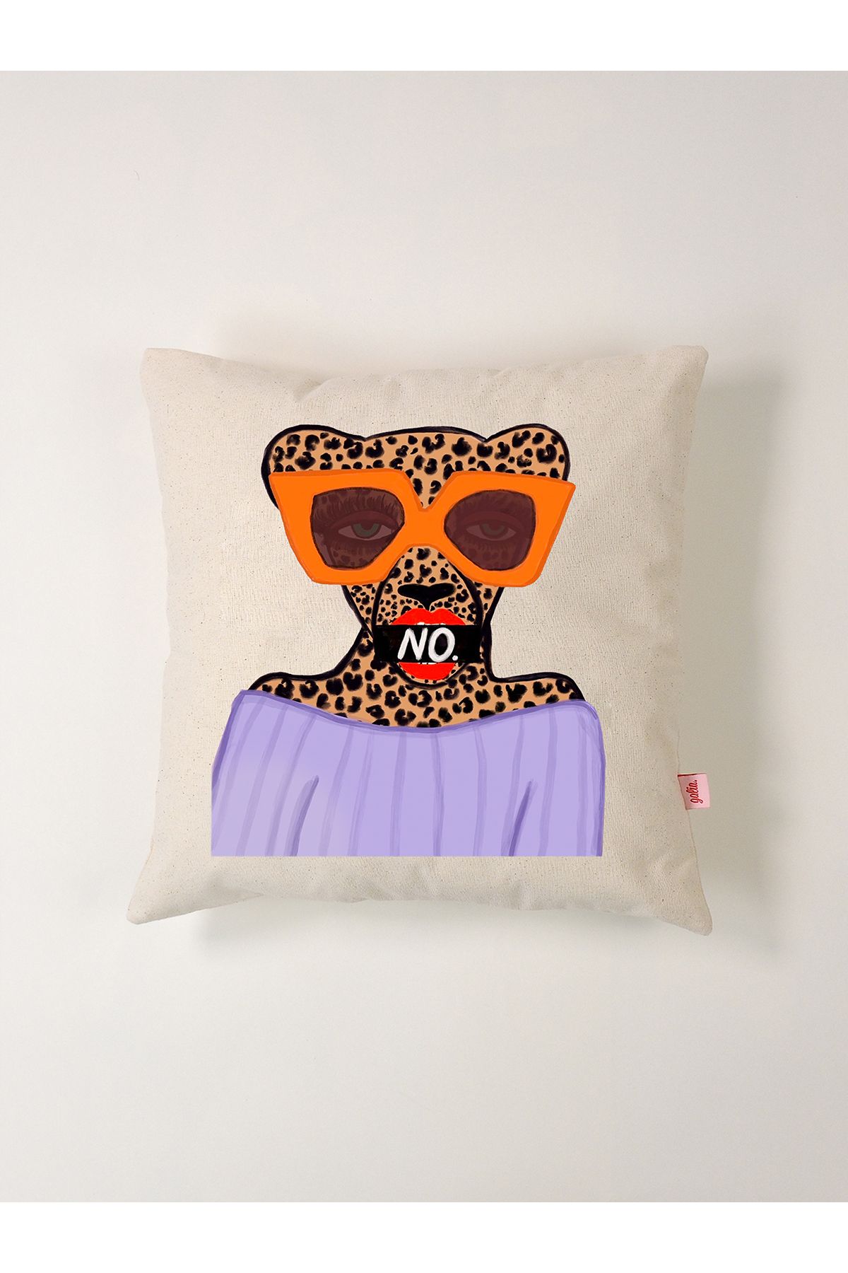 Galia Tasarım NO Attitude – Kaplan İllüstrasyonlu Kırlent Kılıfı (45x45 cm)