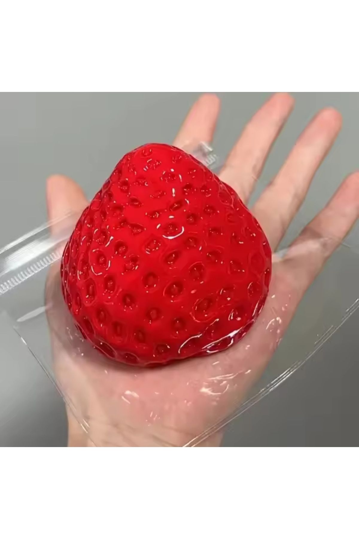 NB market Çilek Sukuşi Yumoş Jel Stres Oyuncağı çilek Squishy Elastik Kedi Patisi Taba