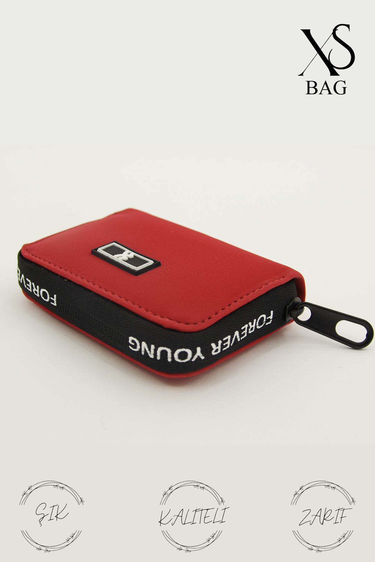 XSBAG KIRMIZI KADIN EL CÜZDANI SPOR TASARIM 2 BÖLMELİ 8X10 CM