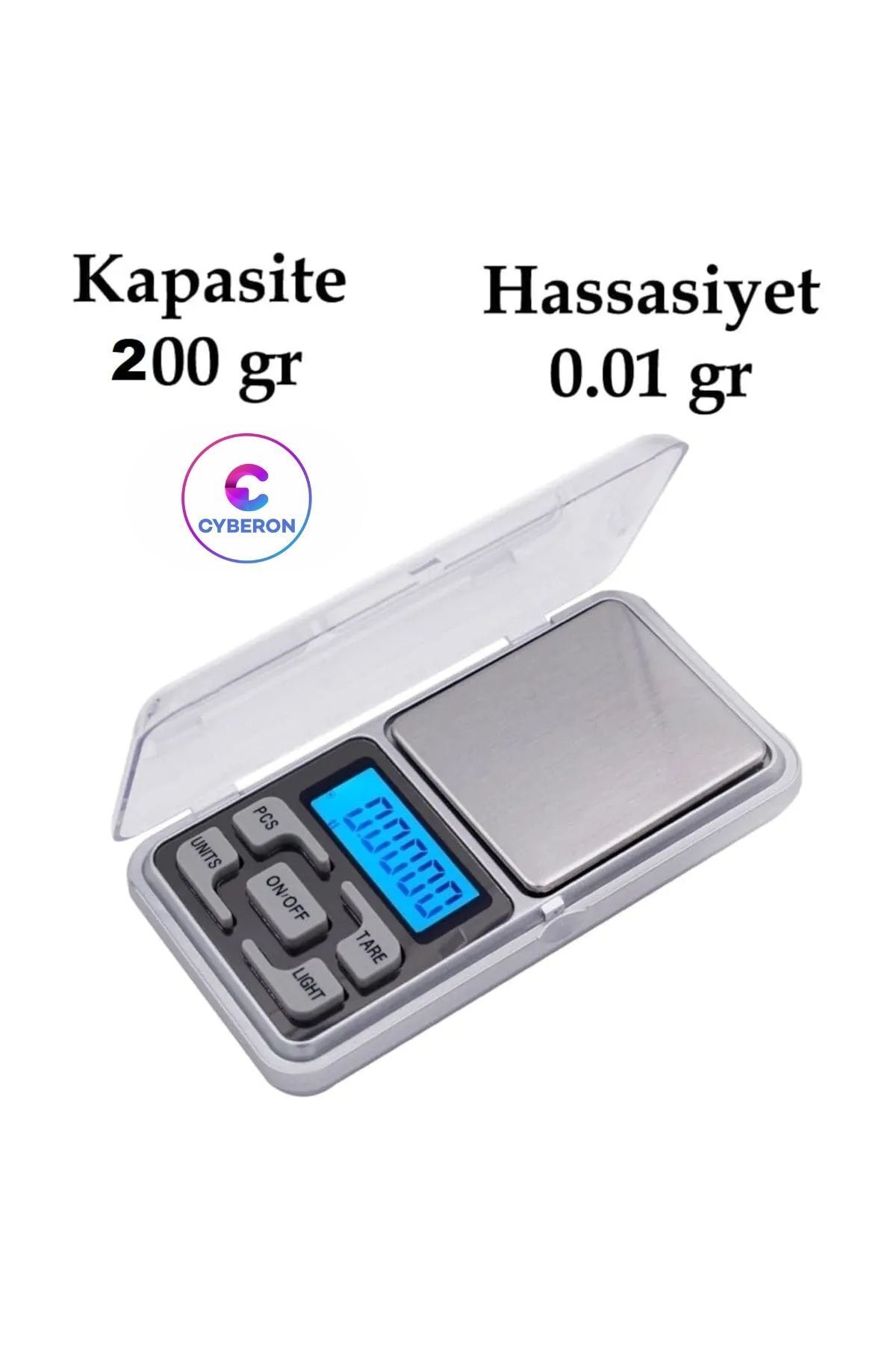 CYBERON Dijital Hassas Elektronik Kuyumcu Cep Terazisi Tartı 200 Gr/0,1gr