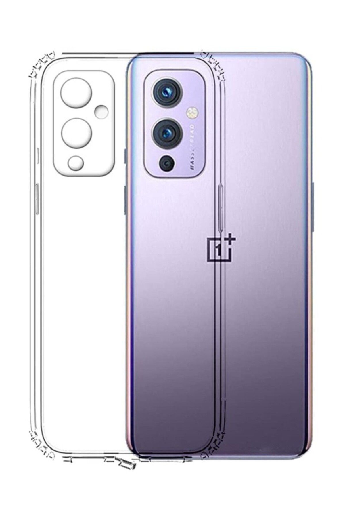 TezMax OnePlus 9 Uyumlu Kapak Kamera Korumalı Şarj Tıpalı Şeffaf Silikon Kılıf