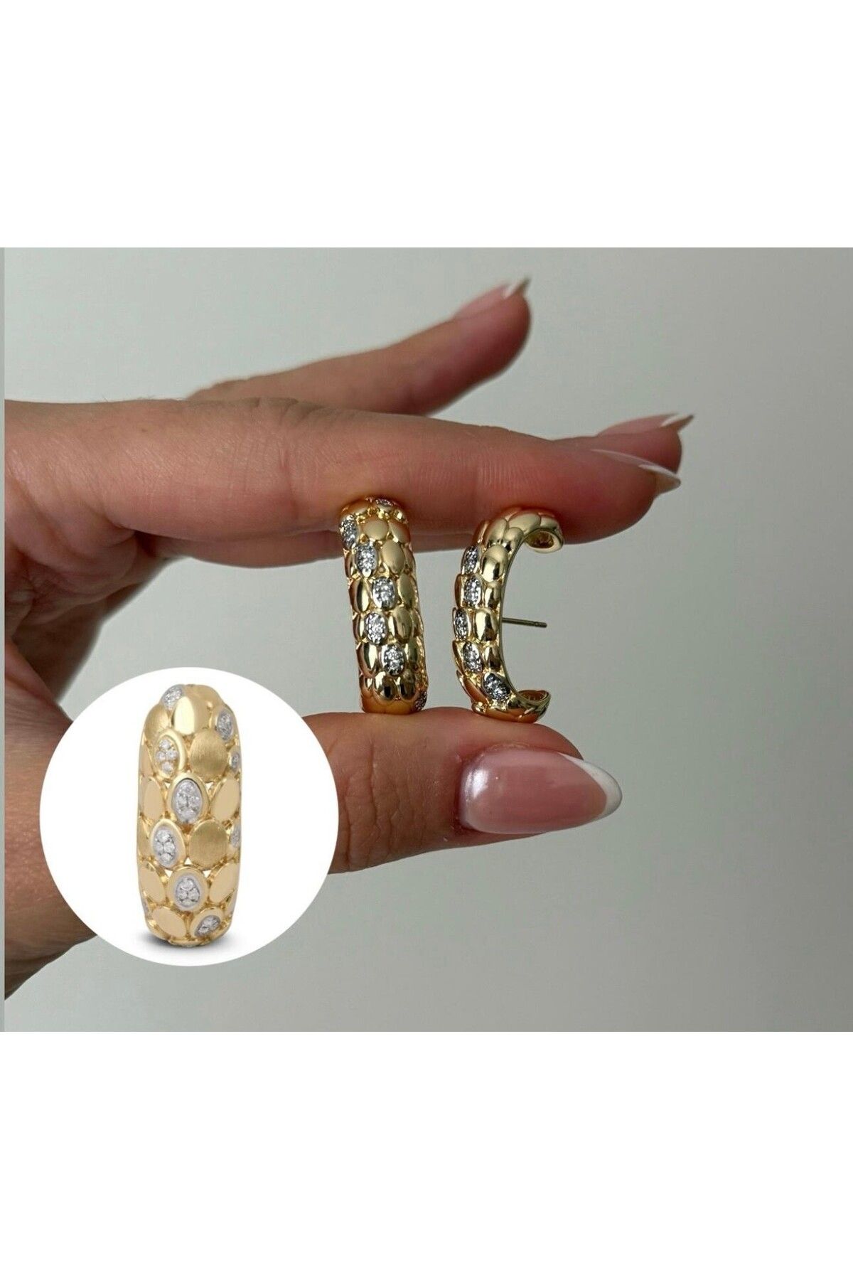 Vinya jewelry Modern Büyük Halka Çelik Küpe
