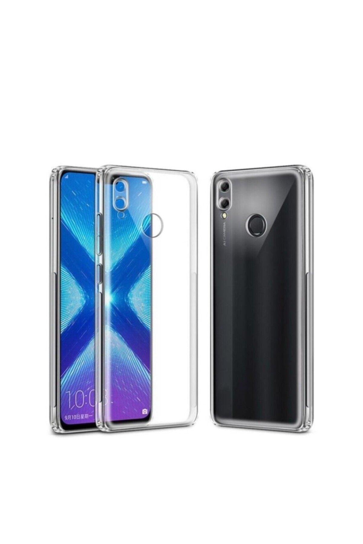 TezMax Huawei P20 Lite Uyumlu Kapak Kamera Korumalı Şarj Tıpalı Şeffaf Silikon Kılıf