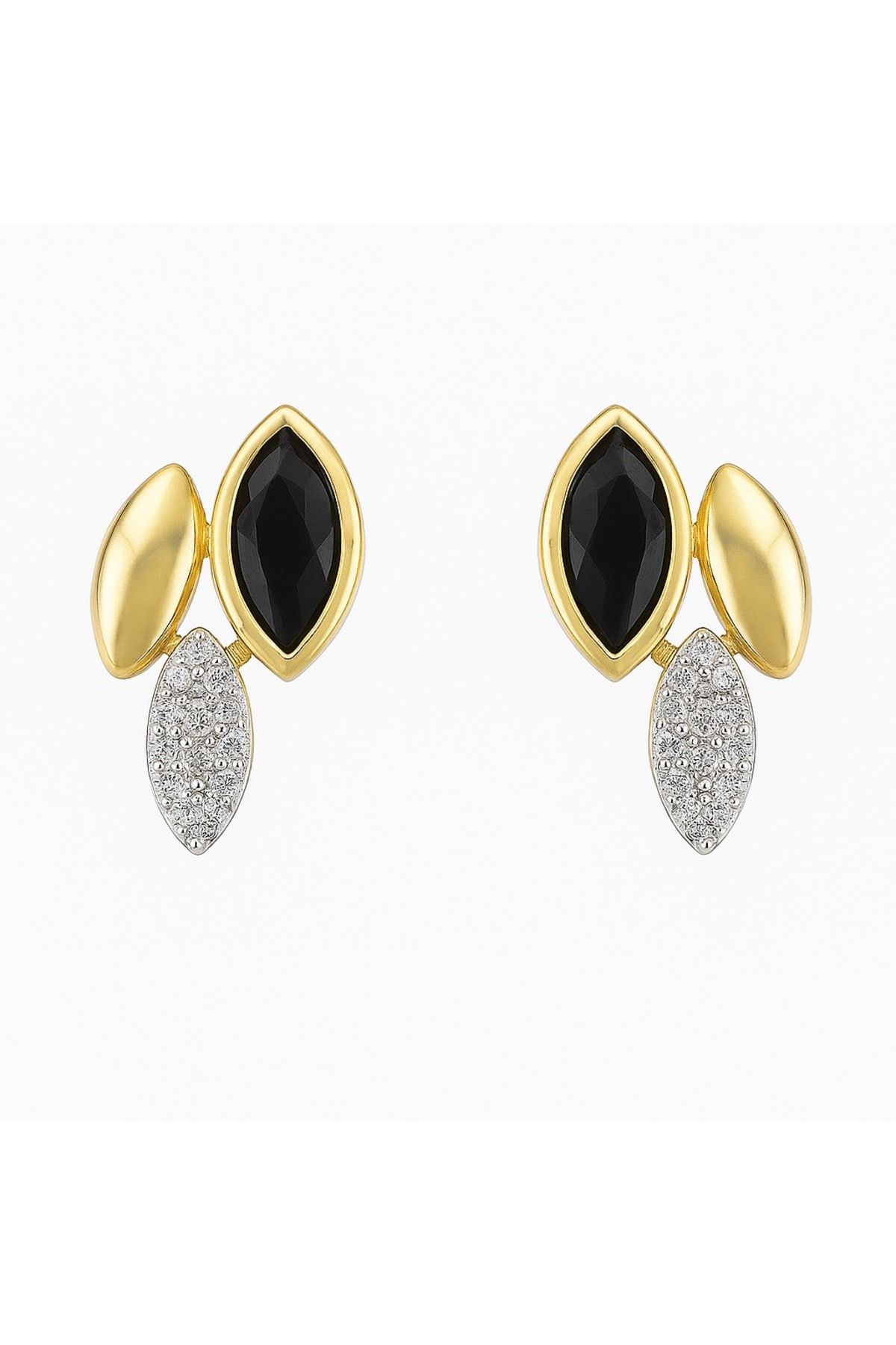 Vinya jewelry Mini Lacivert Taşlı Tasarım Küpe