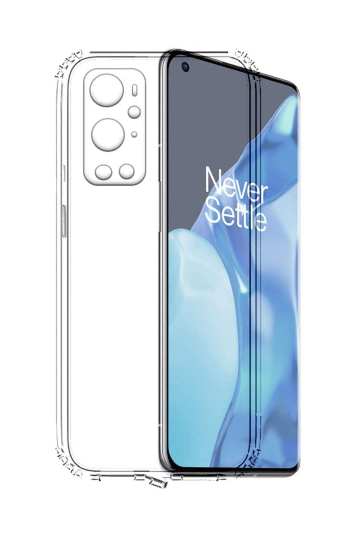 TezMax OnePlus 9 PRO Uyumlu Kapak Kamera Korumalı Şarj Tıpalı Şeffaf Silikon Kılıf