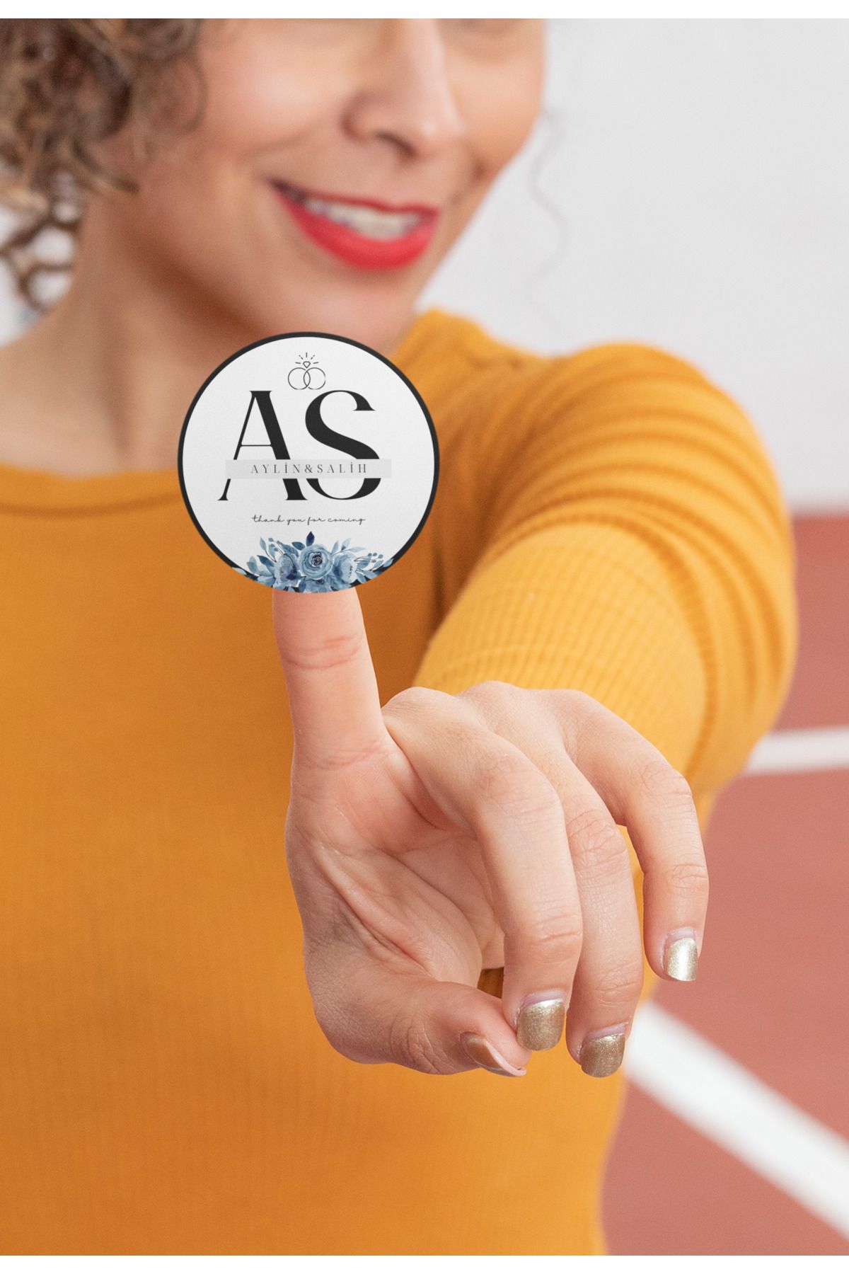 VRHediye Kişiye Özel Kına-Nişan-Söz-Nikah-Düğün Etiketi Kendinden Yapışkanlı Özel Kesim Sticker 50 Adet