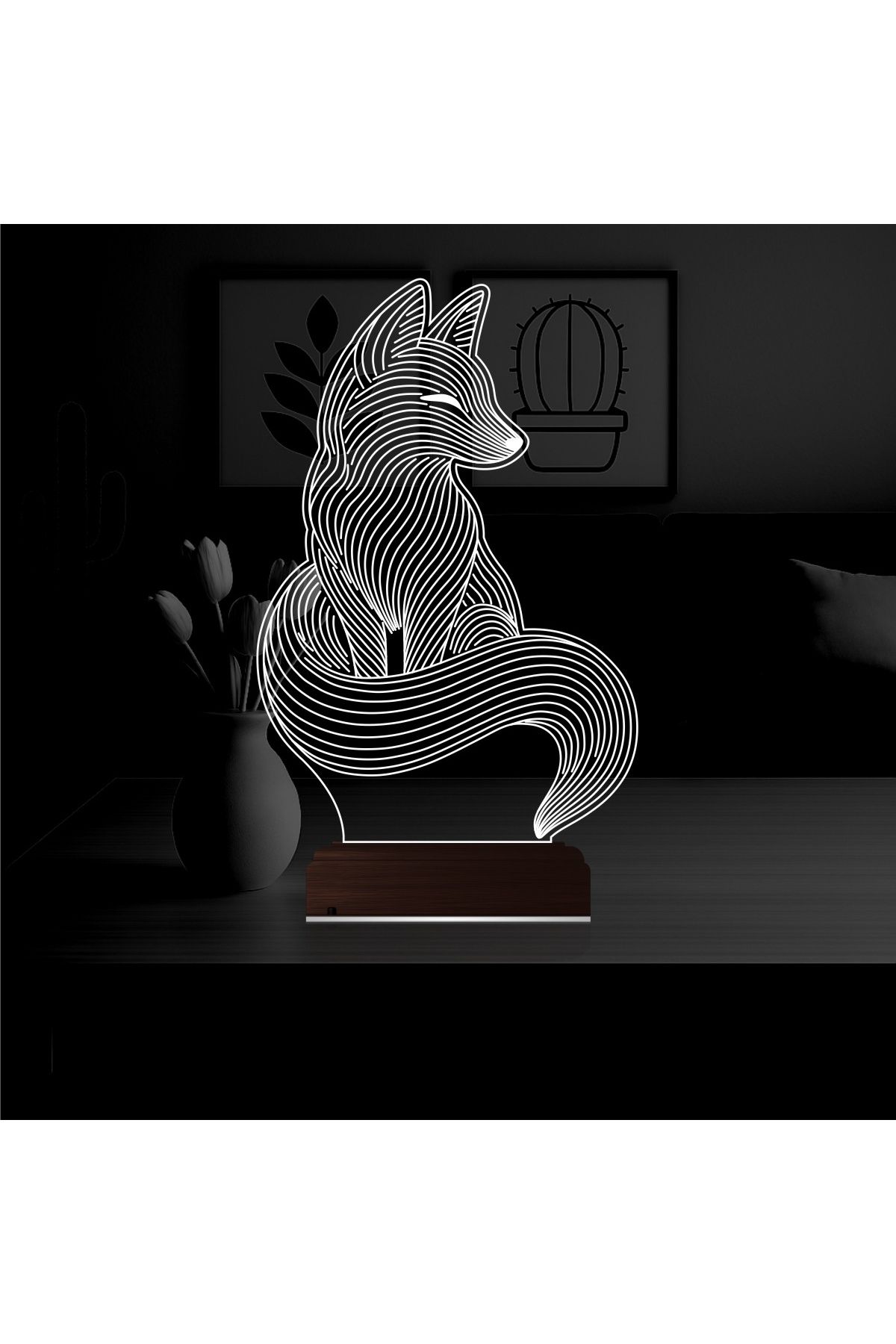 Kirppi 3d Lamba Dekoratif Tilki Tasarım Masa Gece Lambası