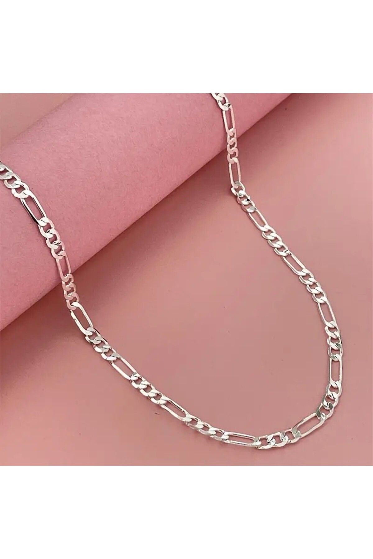 Tasarım Çelik Kolye Klasik 3+1 Zincir Model 2 mm 55 cm Gümüş Silver