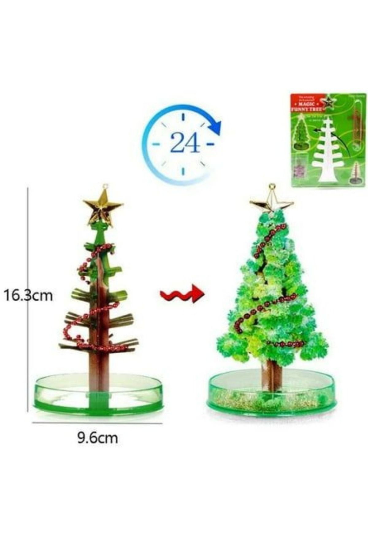 modacepte Sihirli Çam Ağacı - 24 Saatte Yeşeren Dekoratif Yılbaşı Ağacı- Magic Tree - Magic Sakura