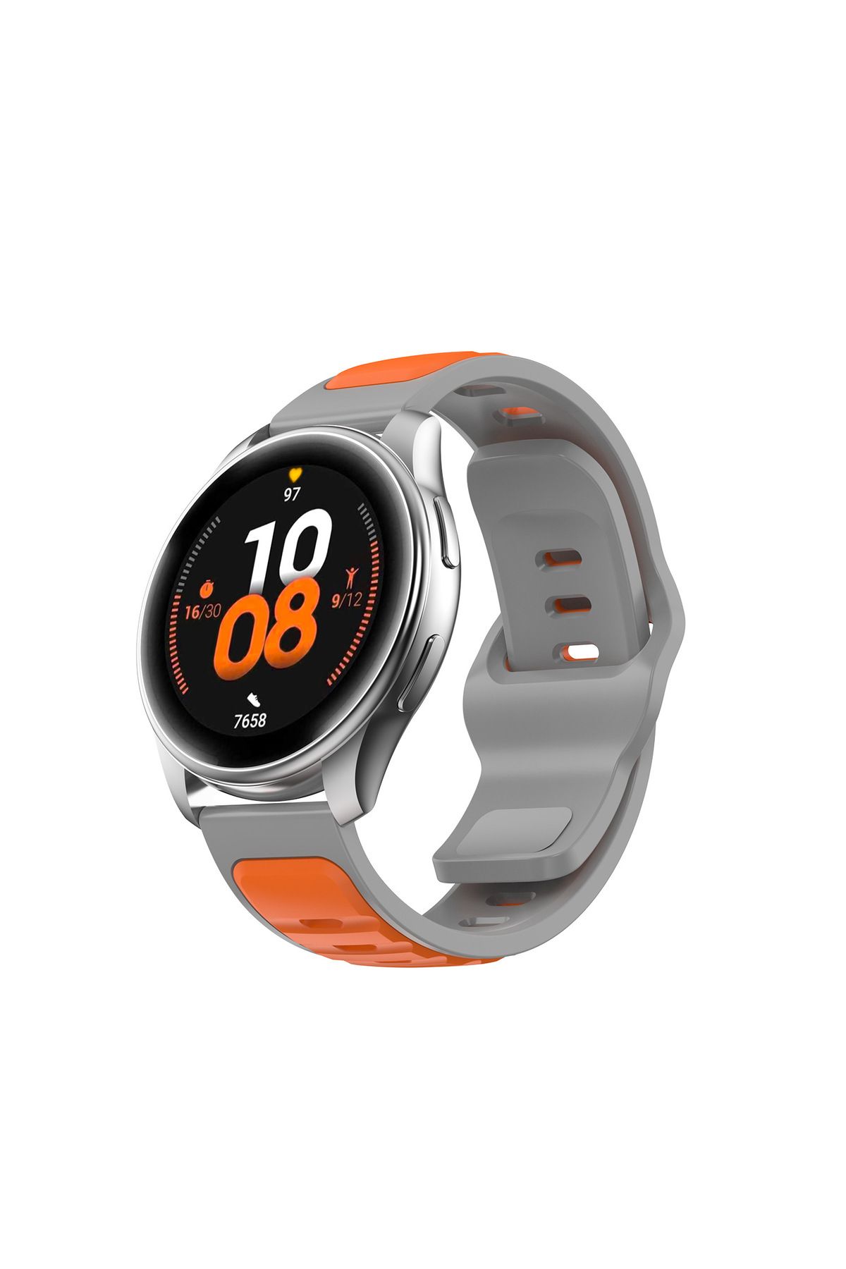 redmud teknoloji Samsung Galaxy Watch 5 Seri 40-44-Pro 45 mm İle Uyumlu Çift Renkli Yumuşak Dokulu Silikon kordon