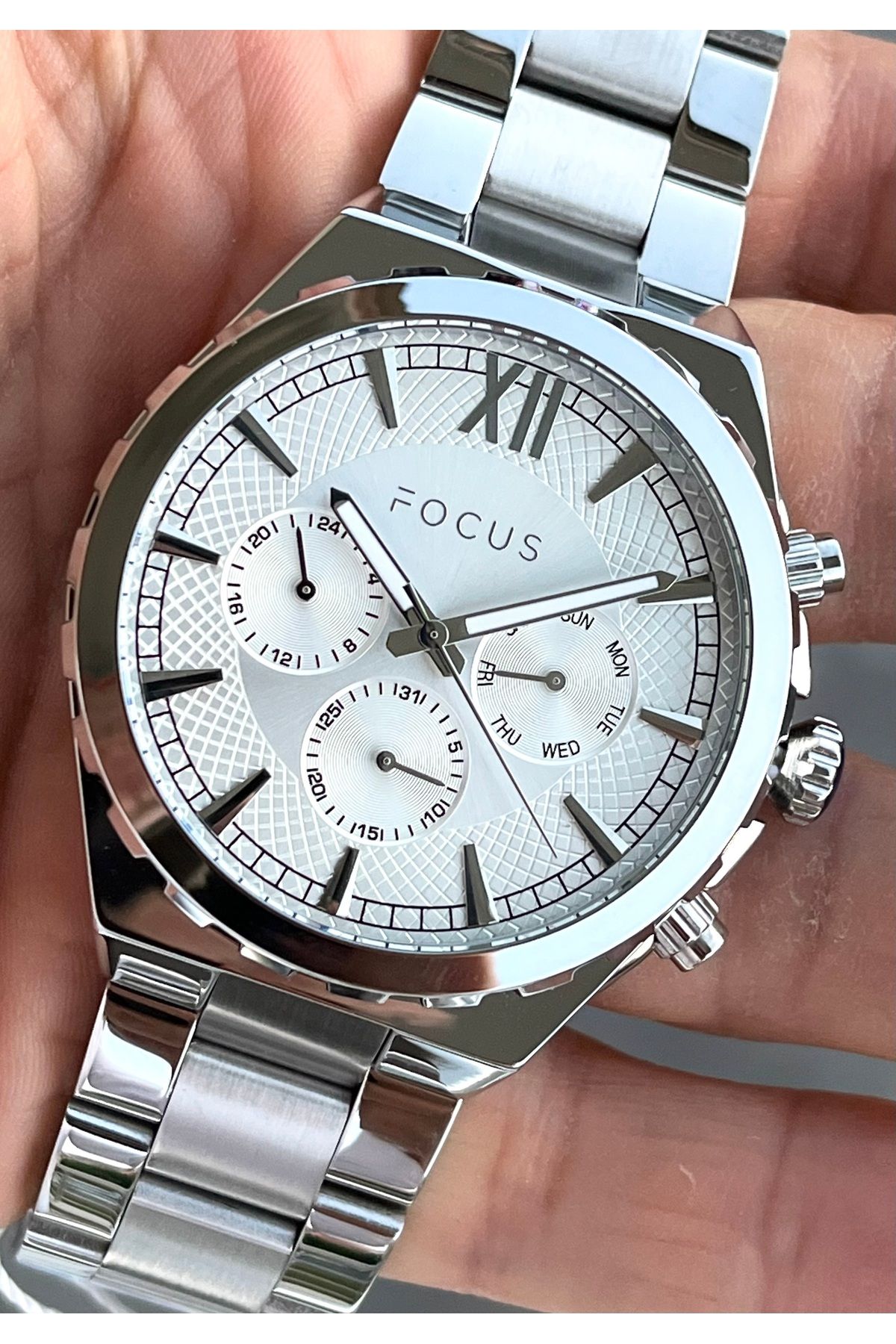 Focus-Men's Watch All F. Active Steel 3 Atm Guaranteed 2 Years Wristband Gift 4