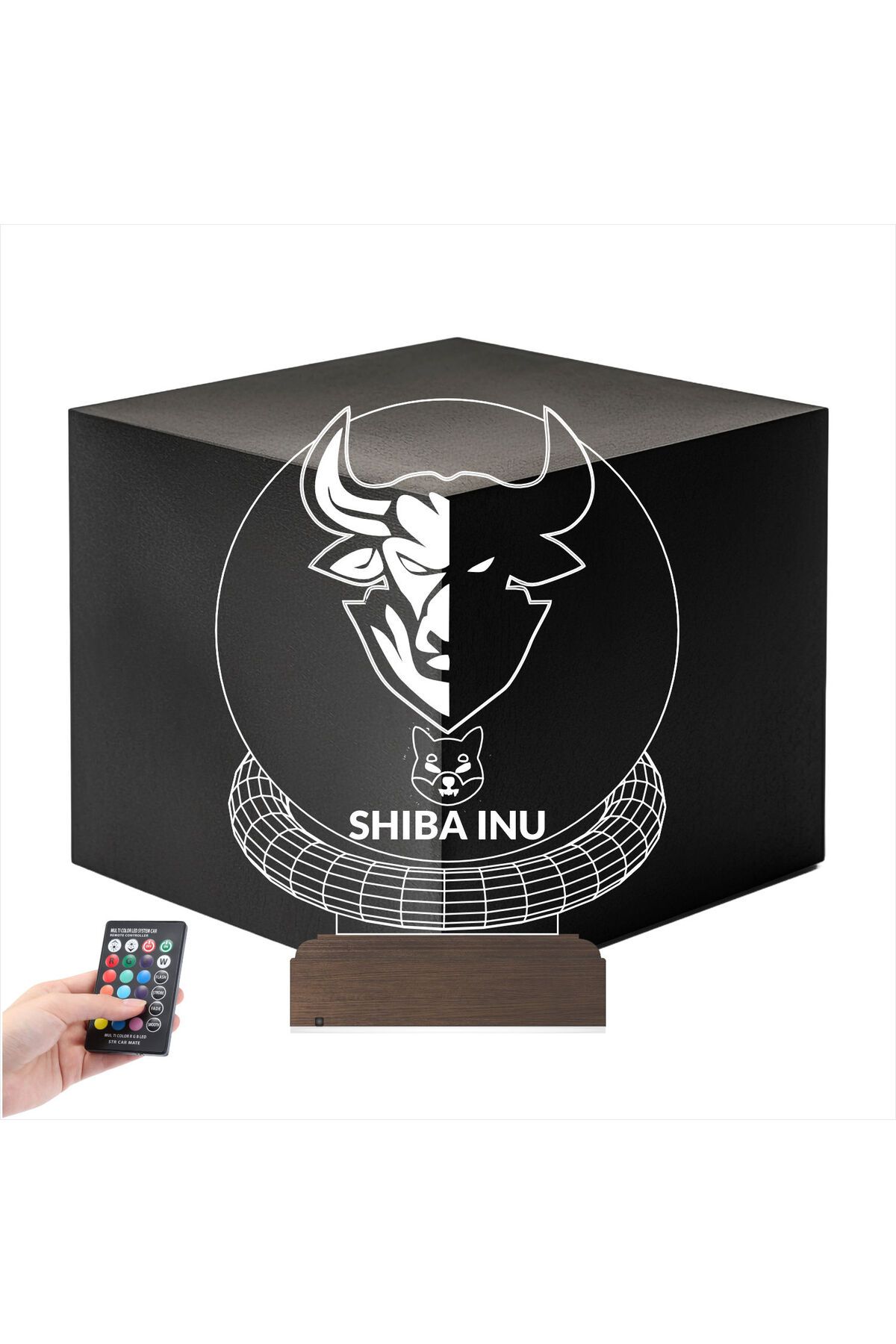 Kirppi 3d Lamba Crypto Shiba Inu Coin Kripto Finans v1 Masa Gece Lambası
