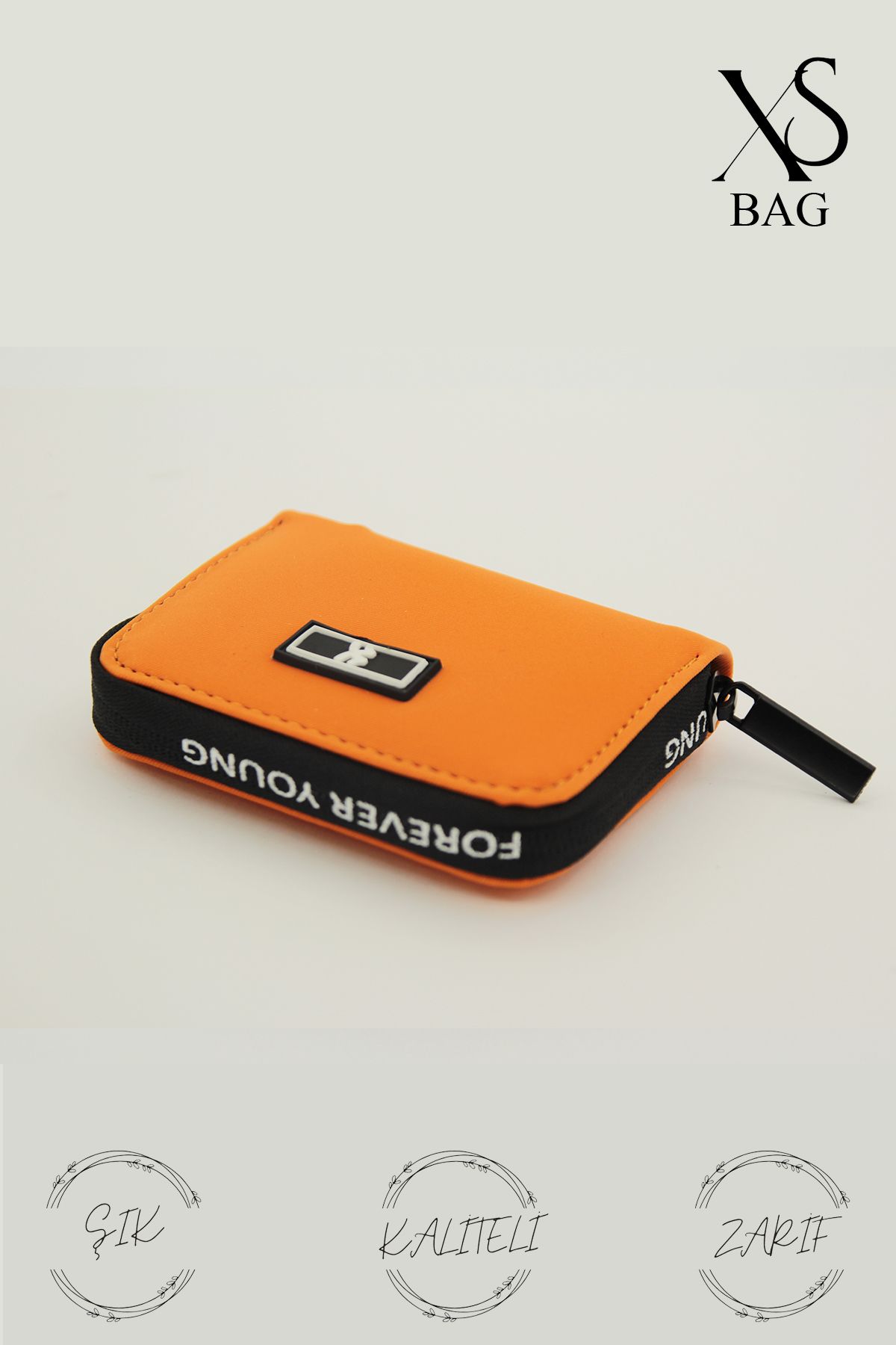 XSBAG TURUNCU KADIN EL CÜZDANI SPOR TASARIM 2 BÖLMELİ 8X10 CM