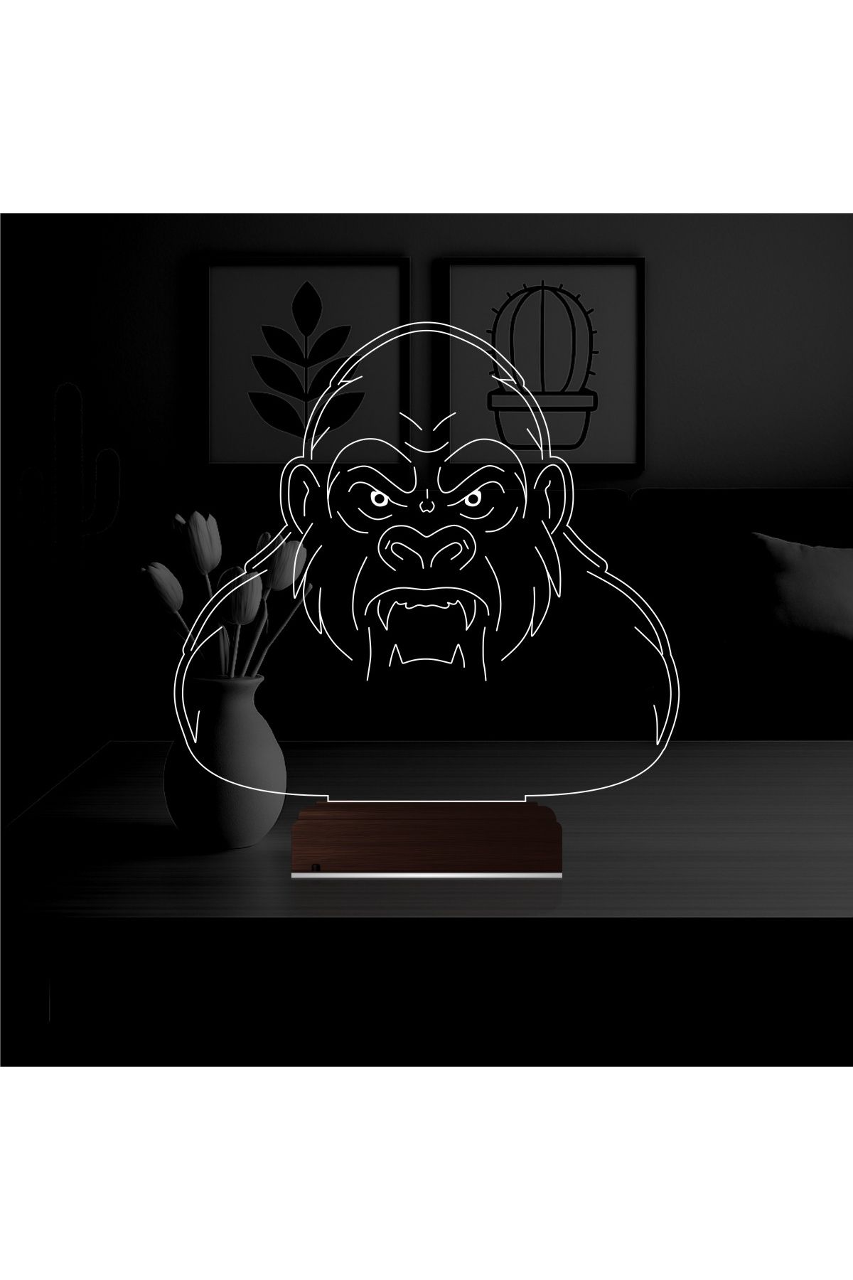 Kirppi 3d Lamba Goril Gorilla V1 Masa Gece Lambası