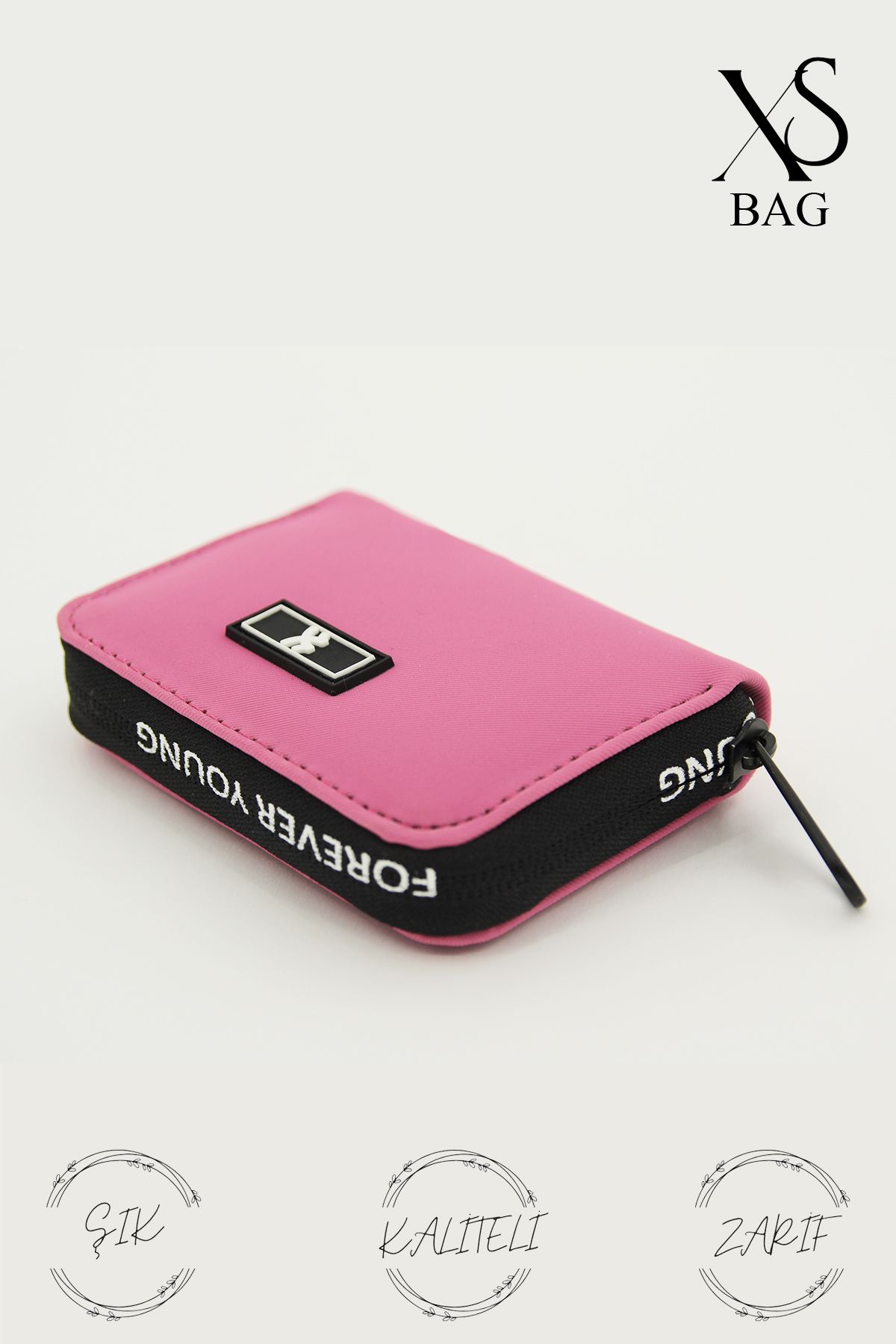 XSBAG PEMBE KADIN EL CÜZDANI SPOR TASARIM 2 BÖLMELİ 8X10 CM