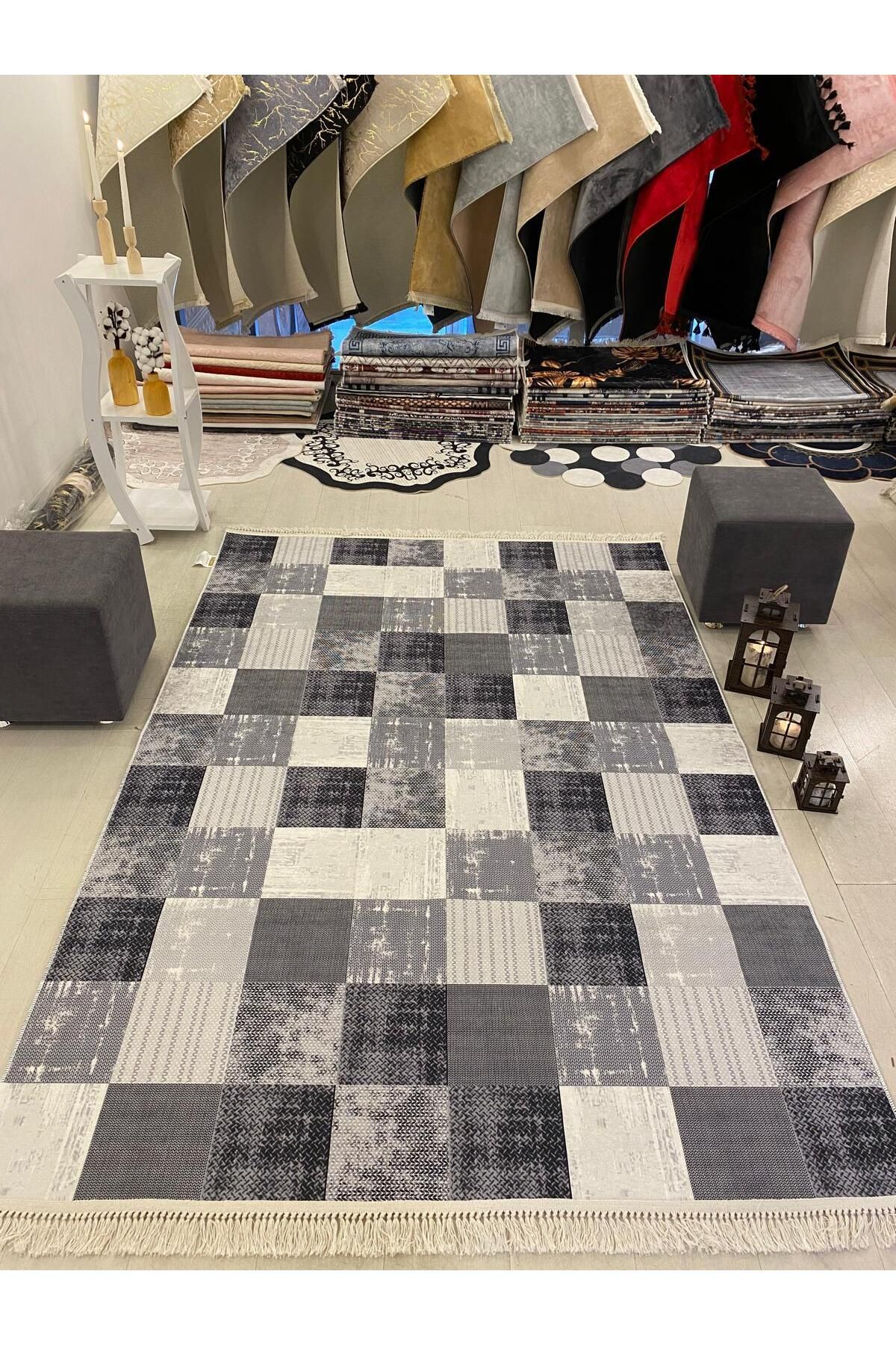 Home Dijital Baskılı Halı Modern Desen Kaymaz Taban Makinede Yıkanabilir Salon Mutfak Halısı
