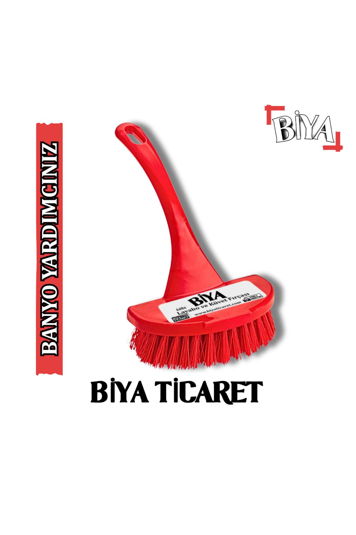 BİYA Lüks Lavabo ve Küvet Fırçası - Kırmızı