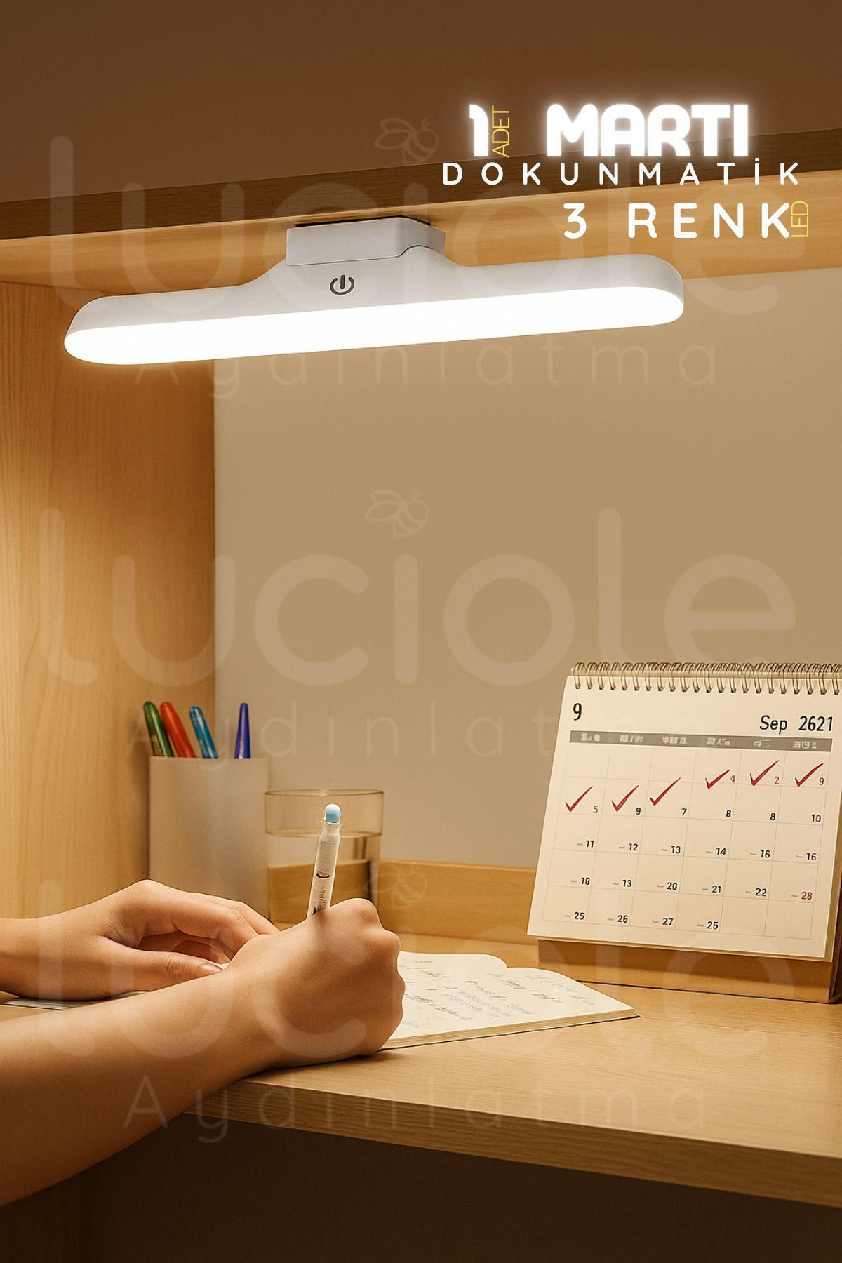 luciole USB Şarjlı Martı LED Lamba | 3W Dokunmatik – 3 Renk Işık – Mıknatıslı ve Taşınabilir Tasarım (30 cm)