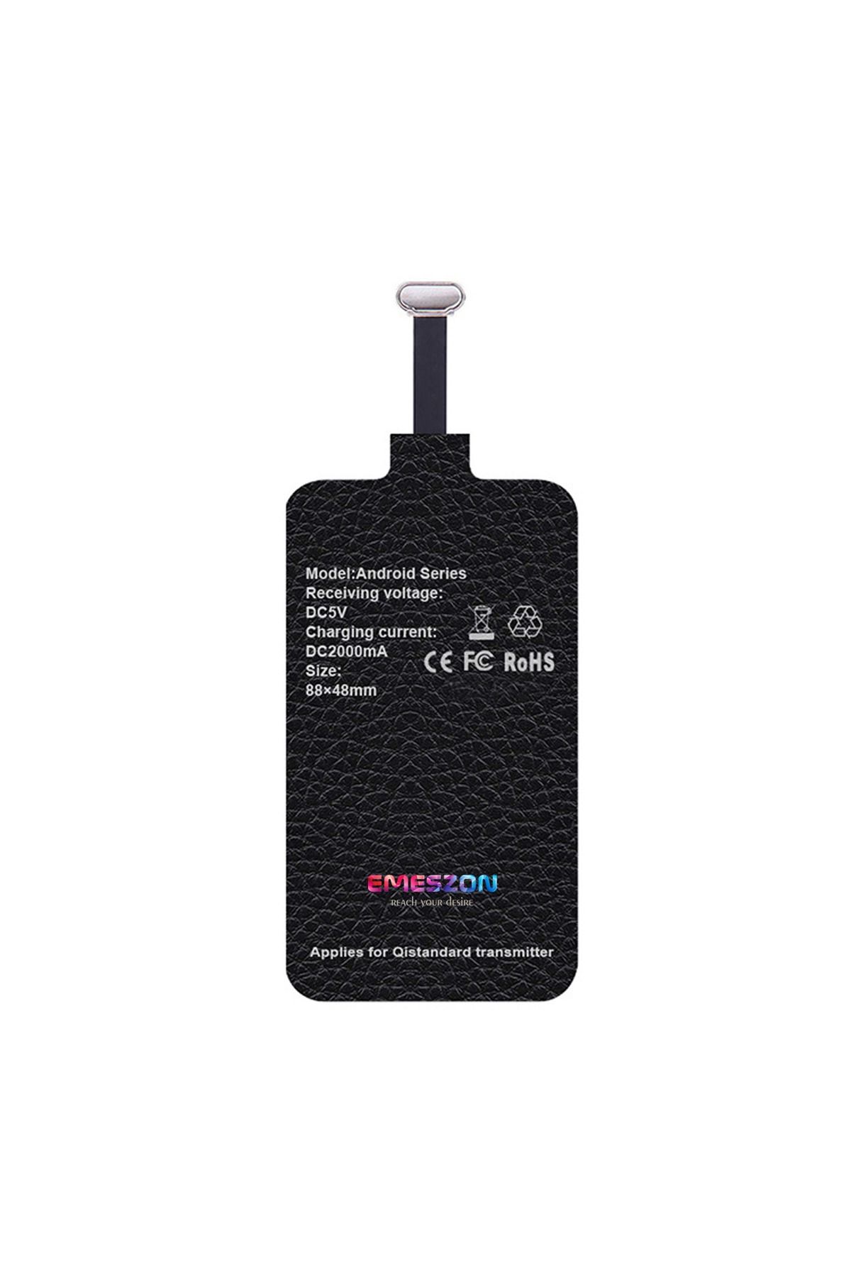 EMESZON-Încărcător wireless, EMESZON®, 10W 2A, Încărcare rapidă 3.0, Receptor wireless pentru telefon tip C, USB C, negru 4