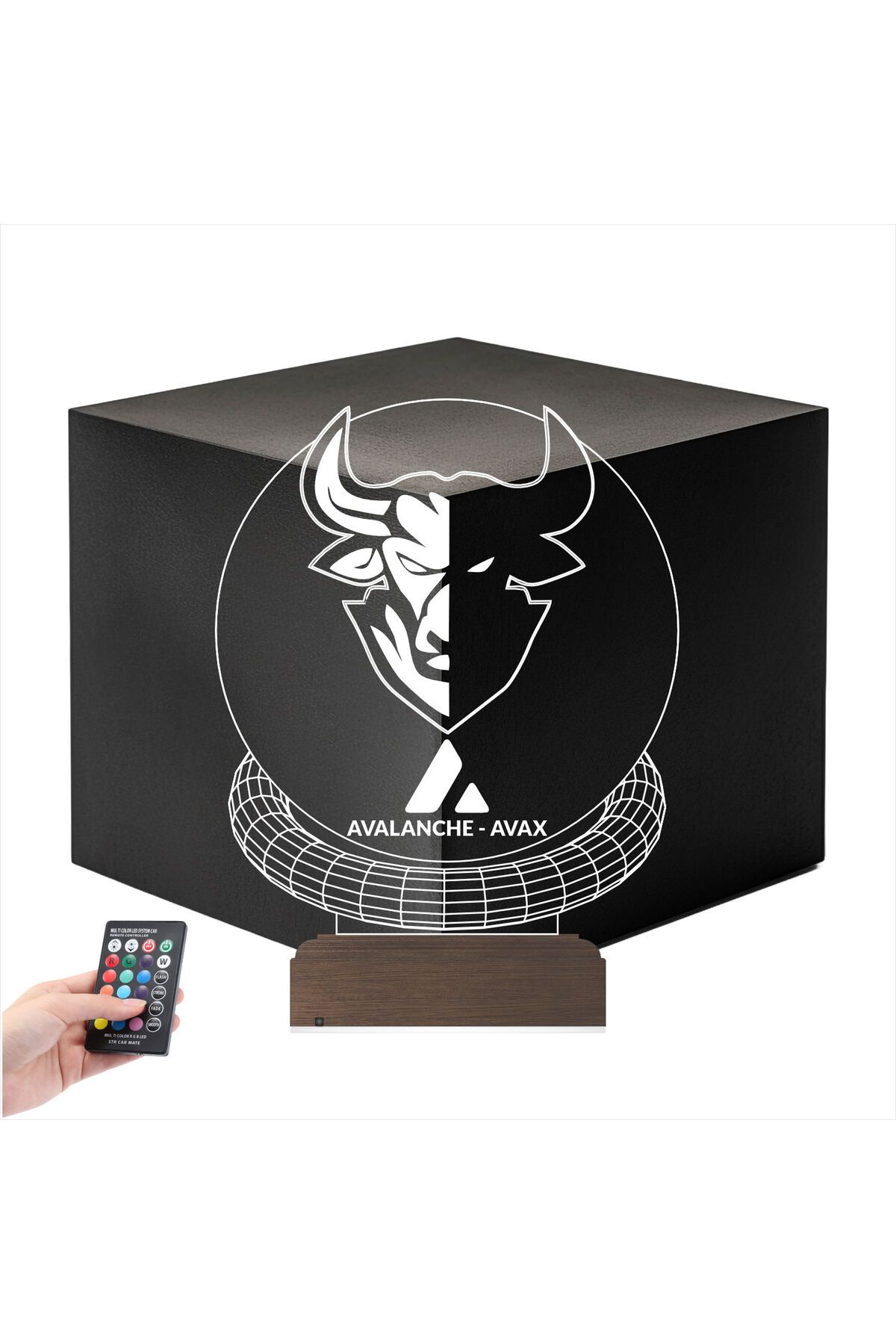 Kirppi 3d Lamba Crypto Avalanche Avax Coin Kripto Finans Masa Gece Lambası