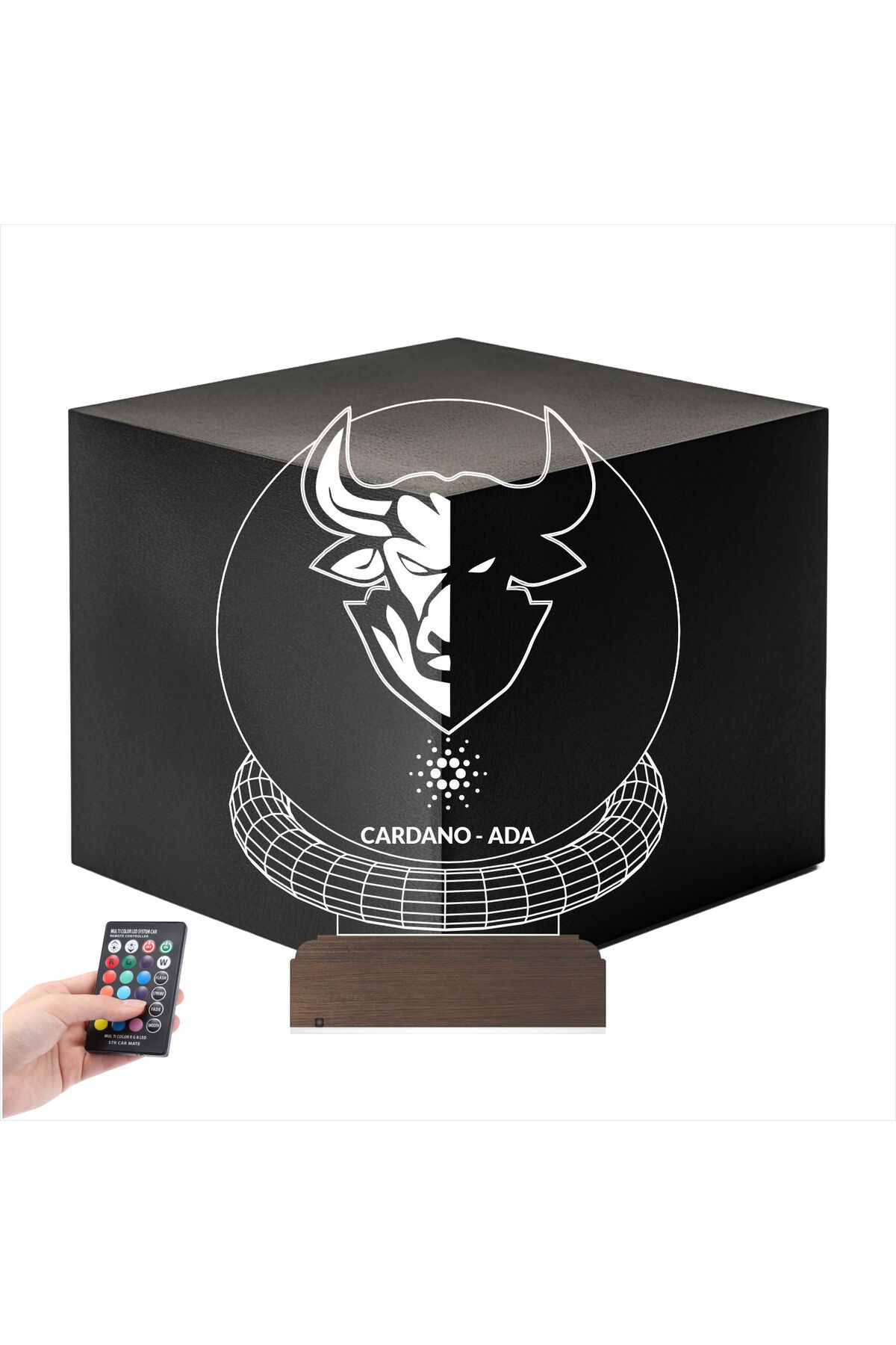 Kirppi 3d Lamba Crypto Cardano Ada Coin Kripto Finans Masa Gece Lambası