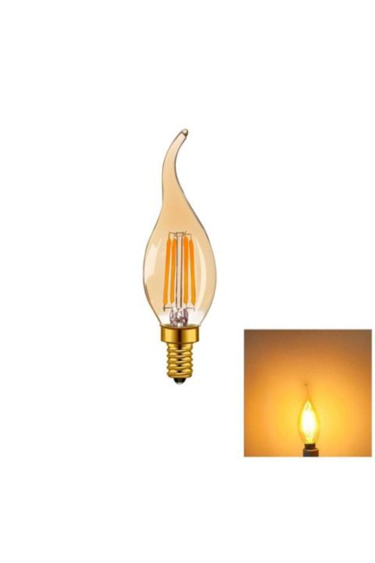 Cata CT-4281 4 WATT RUSTİK LED KIVRIK BUJİ AMPUL E14 AMBER