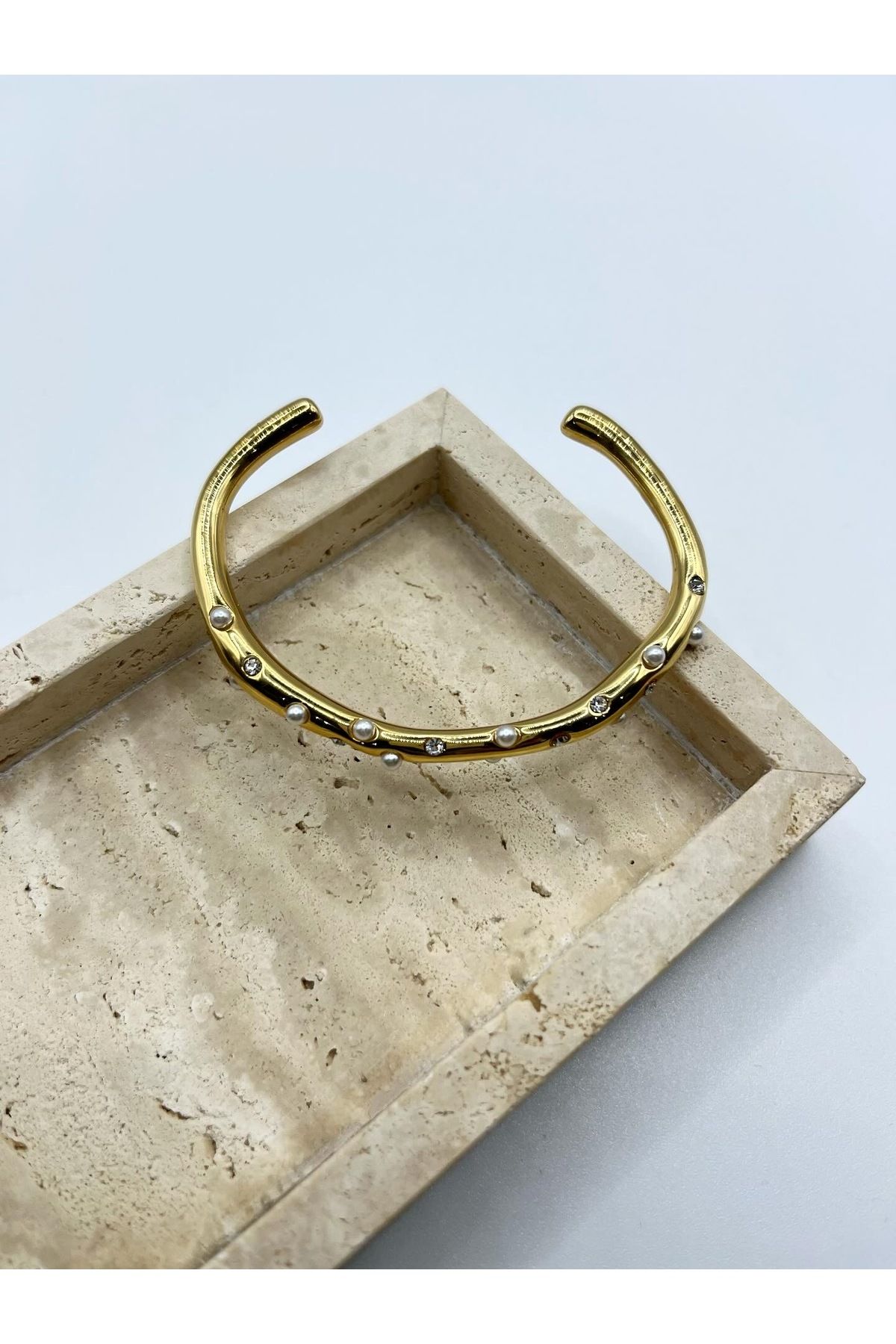 Elysia Accessory İncili Çelik Kelepçe