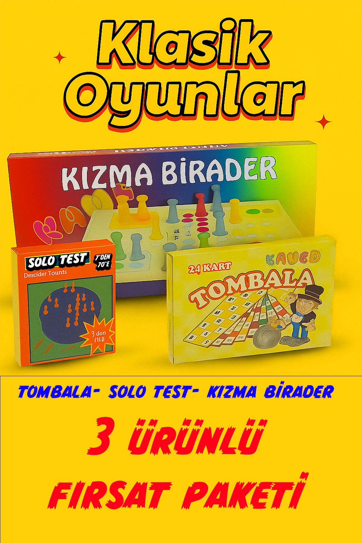 OYUNKAFASI Kızma Birader Tombala-Solo Test Yılbaşı Oyun Seti