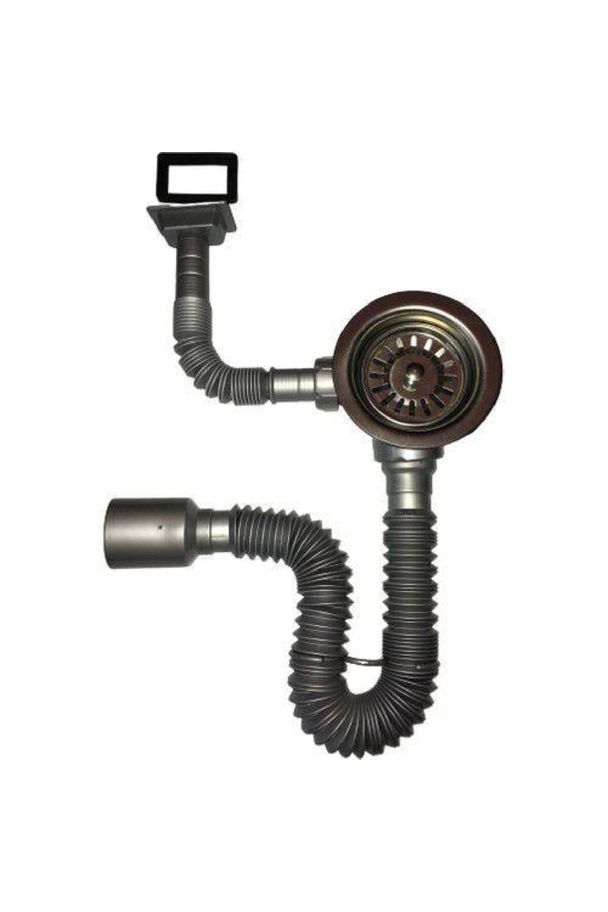 pazarella Çöpmak Kapalı Taşmalı Körüklü Evye Sifonu 50 mm