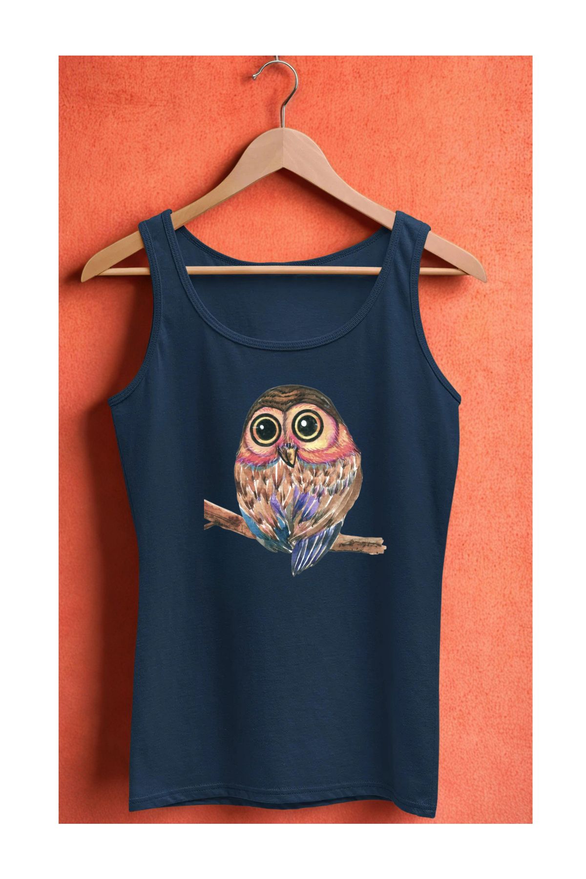 MODA Baykuş Desenli,Pamuklu,Kaliteli Askılı Tshirt