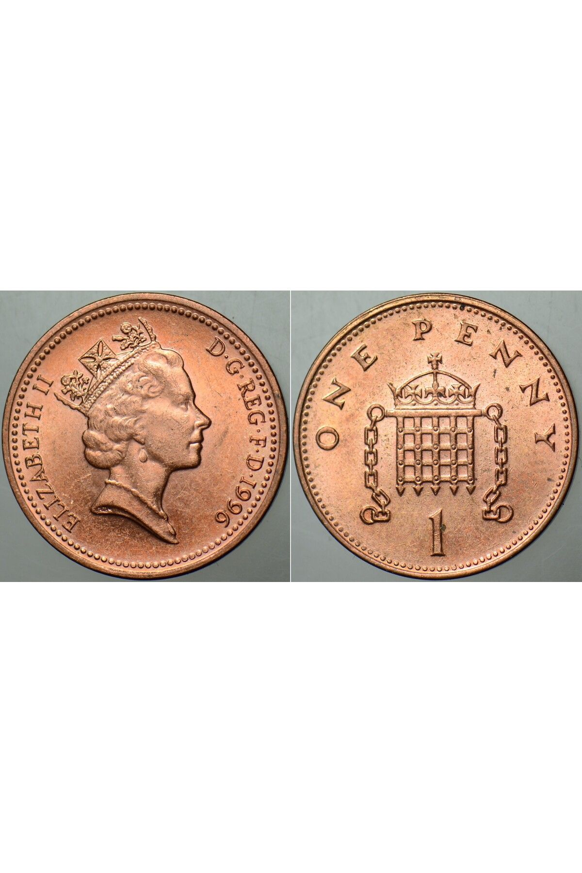 Banknoting BİRLEŞİK KRALLIK 1 PENNY 1996 KRALİÇE II. ELİZABETH - İNGİLTERE. 20.3 mm ÇİL(-) KONDİSYON.
