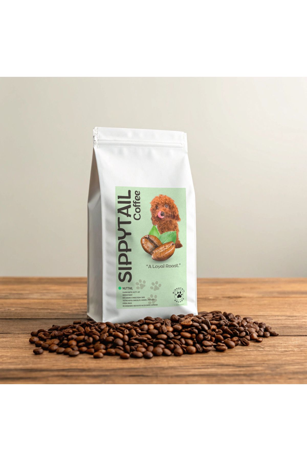 Sippytail Coffee Nuttail – Brezilya Arabica Kahve 500g (Çekirdek veya Öğütülmüş)