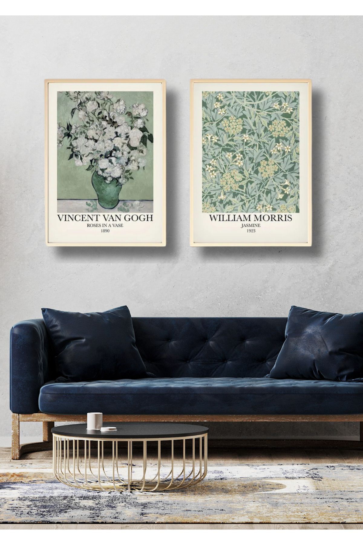 NT Handmade Doğal Ahşap Çerçeveli 2li Tablo Seti Salon Oturma Yatak Odası Ofis Antre için Duvar Dekoru