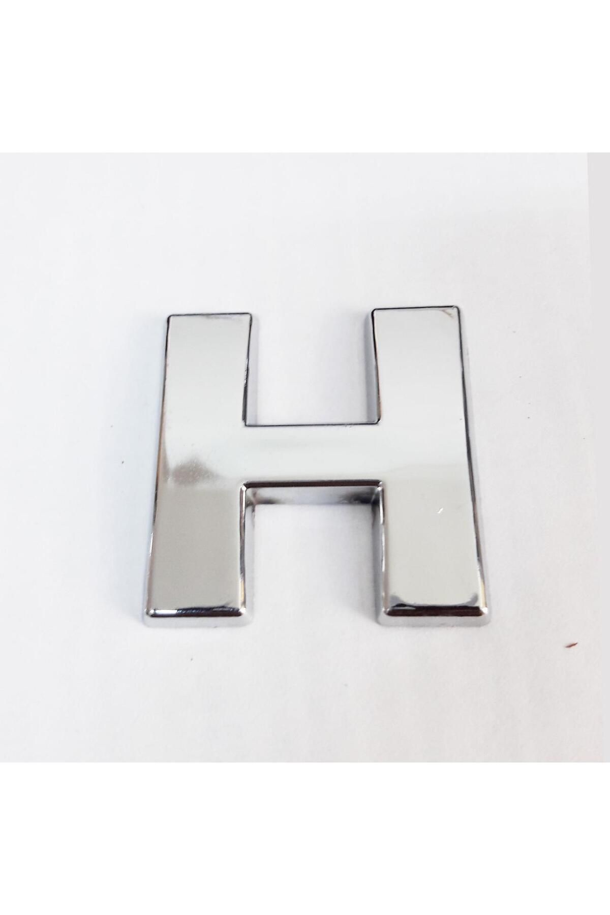 pazarella H Harfi 3,75 cm Krom Yapışkanlı