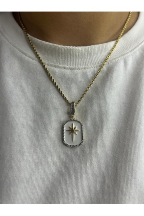 stainles steel ÇELİK GOLD BEYAZ KUZEY YILDIZI ÇHARM KOLYE