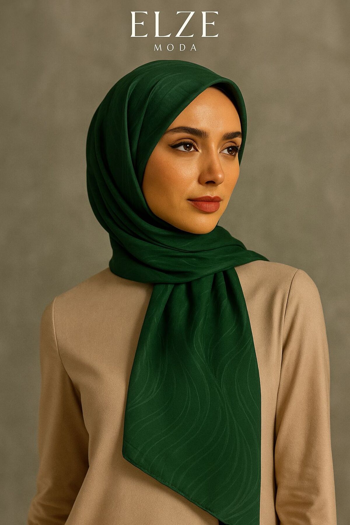 ELZE MODA A KALİTE PREMİUM DALGA DESENLİ JAKAR İPEK ŞAL