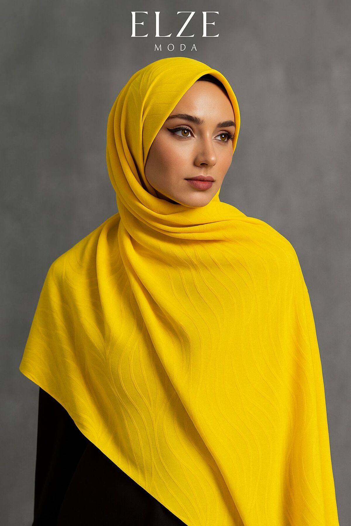 ELZE MODA A KALİTE PREMİUM DALGA DESENLİ JAKAR İPEK ŞAL