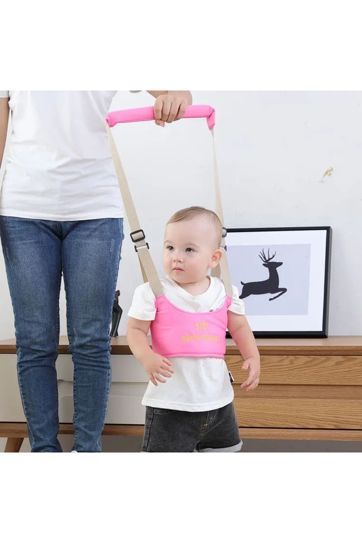 Takıtolia Pembe Bel Koruyucu Keten Güvenlik için Yürümeye Başlayan Çocuk Kemeri Yürüme Asistanı