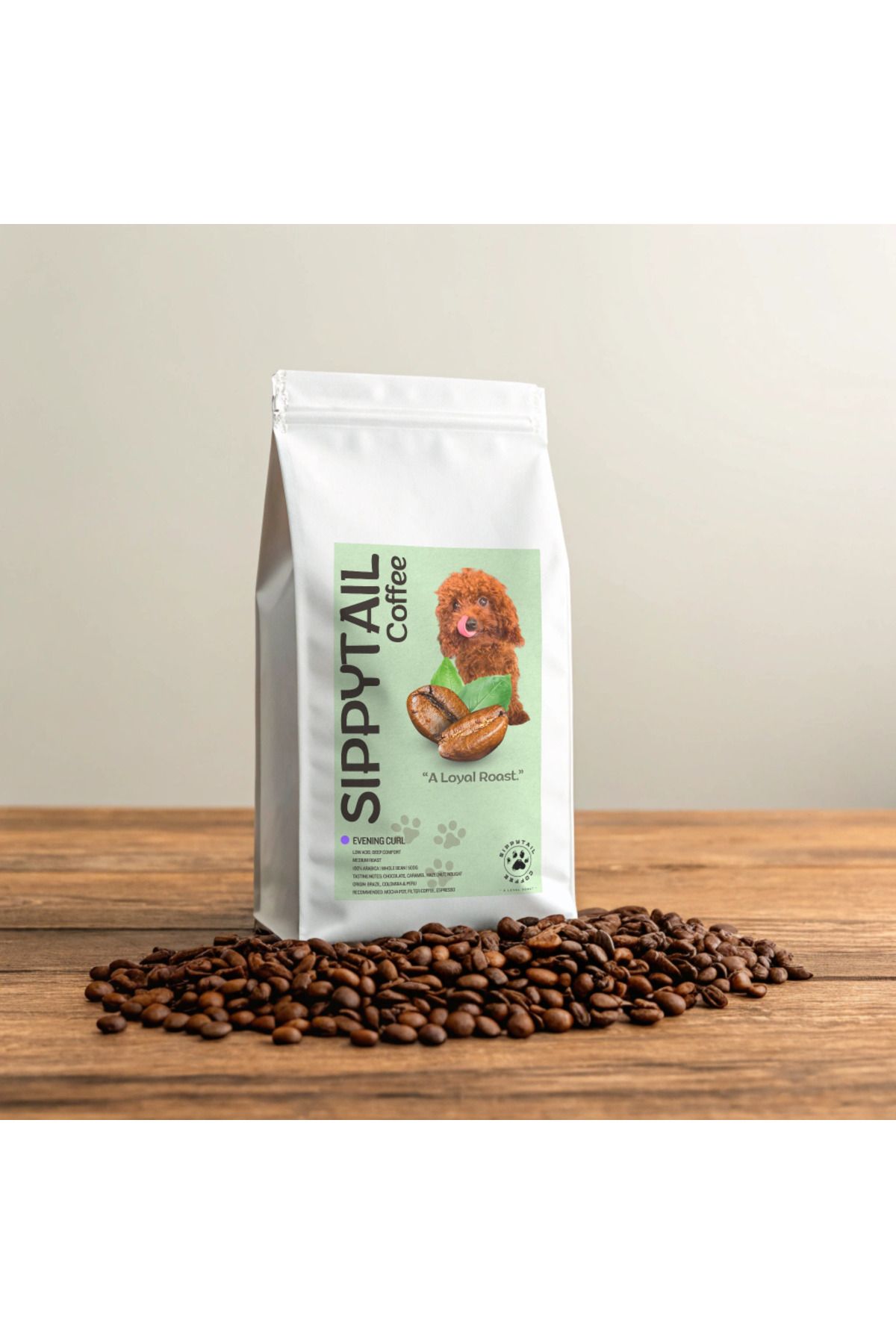 Sippytail Coffee Evening Curl – Peru, Kolombiya & Brezilya Arabica Kahve 500g (Çekirdek veya Öğütülmüş)