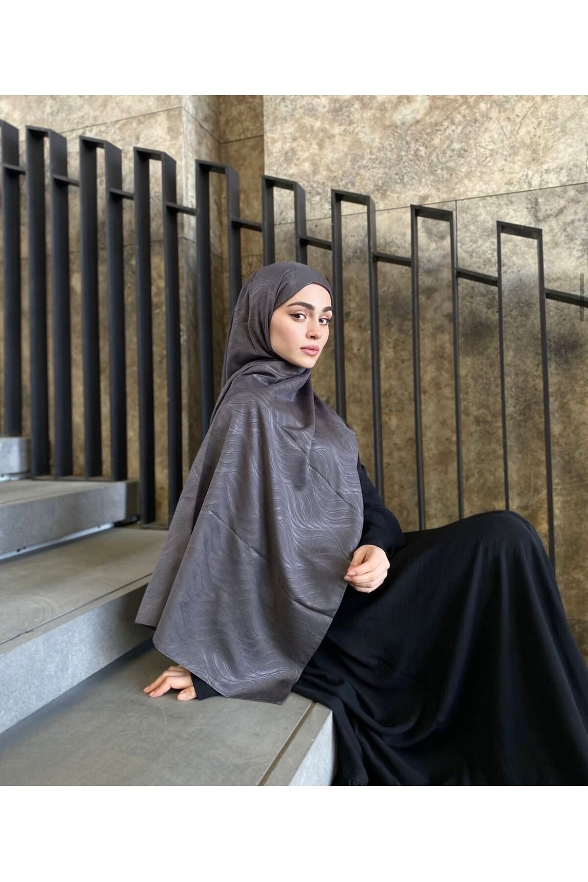 ELZE MODA A KALİTE PREMİUM DALGA DESENLİ JAKAR İPEK ŞAL