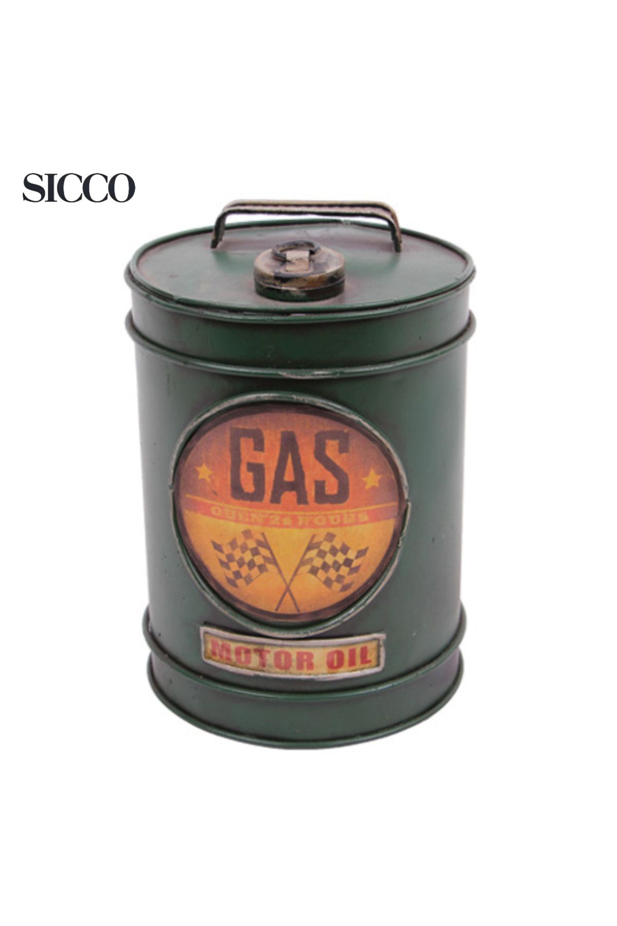 SİCCO Sicco - Dekoratif Metal Yakıt Bidonu Kumbaralı 12 cm - 18 cm