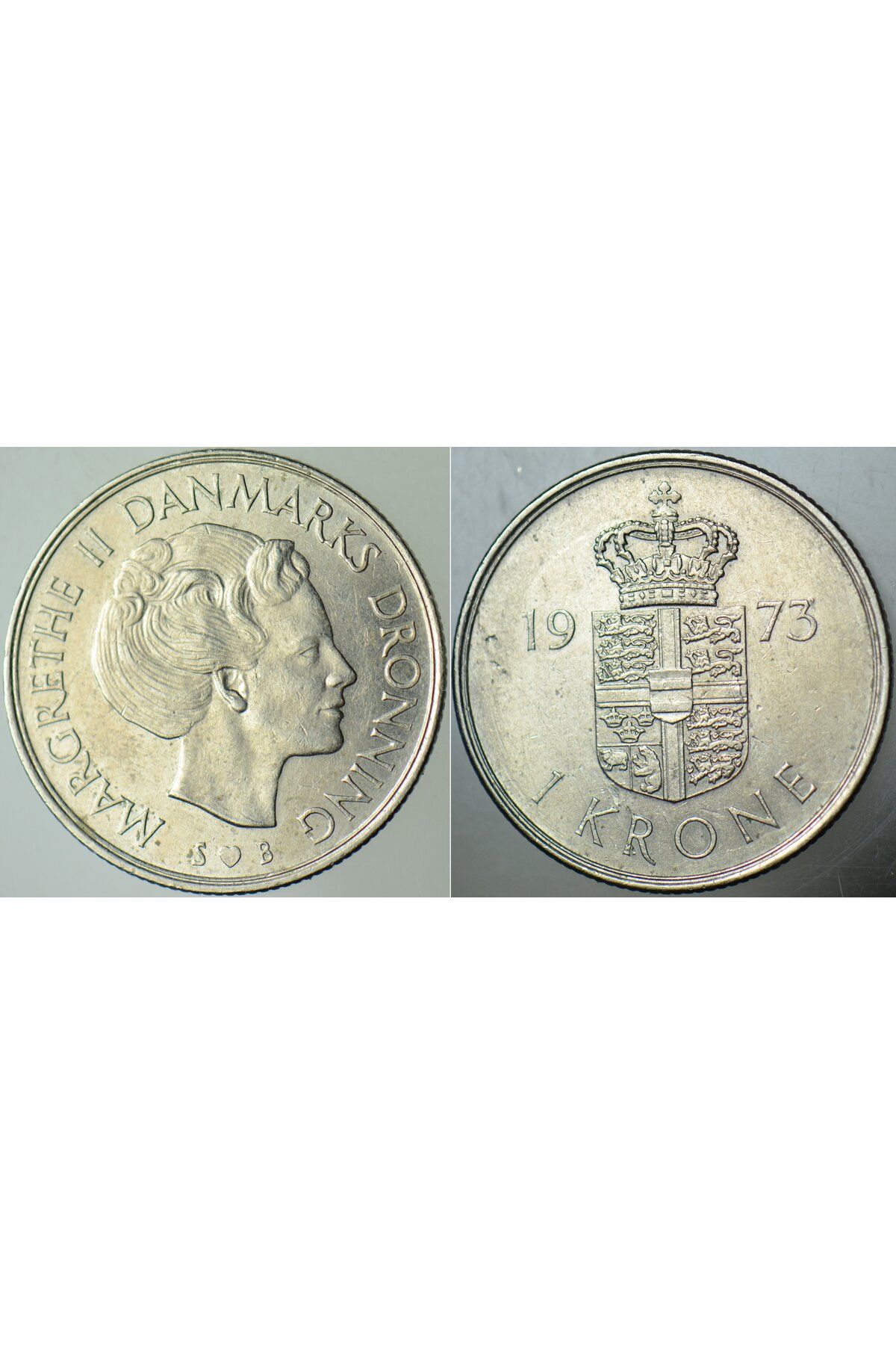 Banknoting DANİMARKA 1 KRON 1973 KRALİÇE MARGARETHE DÖNEMİ.