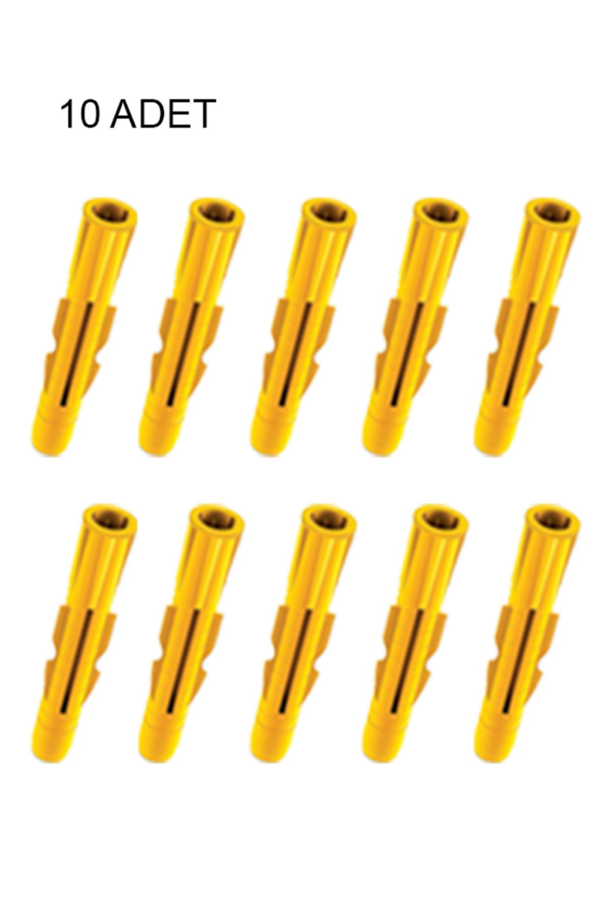GONDEX Roket Dübel Sarı, Duvar Dubeli 10 mm, 6 Cm Uzunluk, 10 Adet