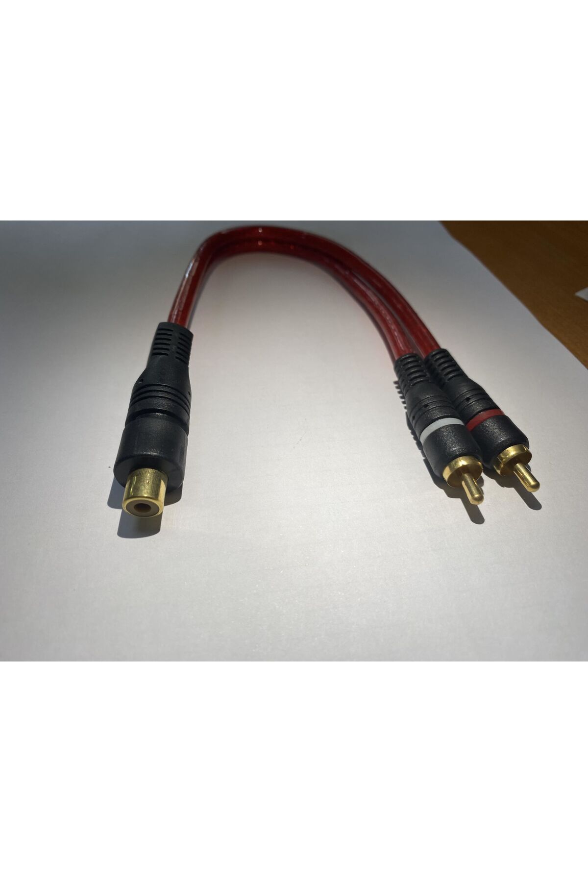 Bolsat Y KABLO 2 RCA ERKEK+1 RCA DİŞİ 30 CM KIRMIZI